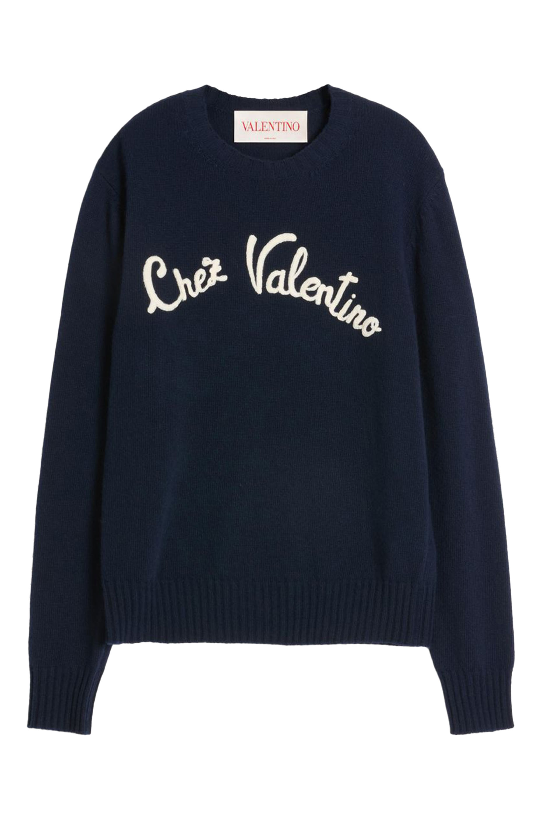 Chez Valentino Wool Crewneck Sweater