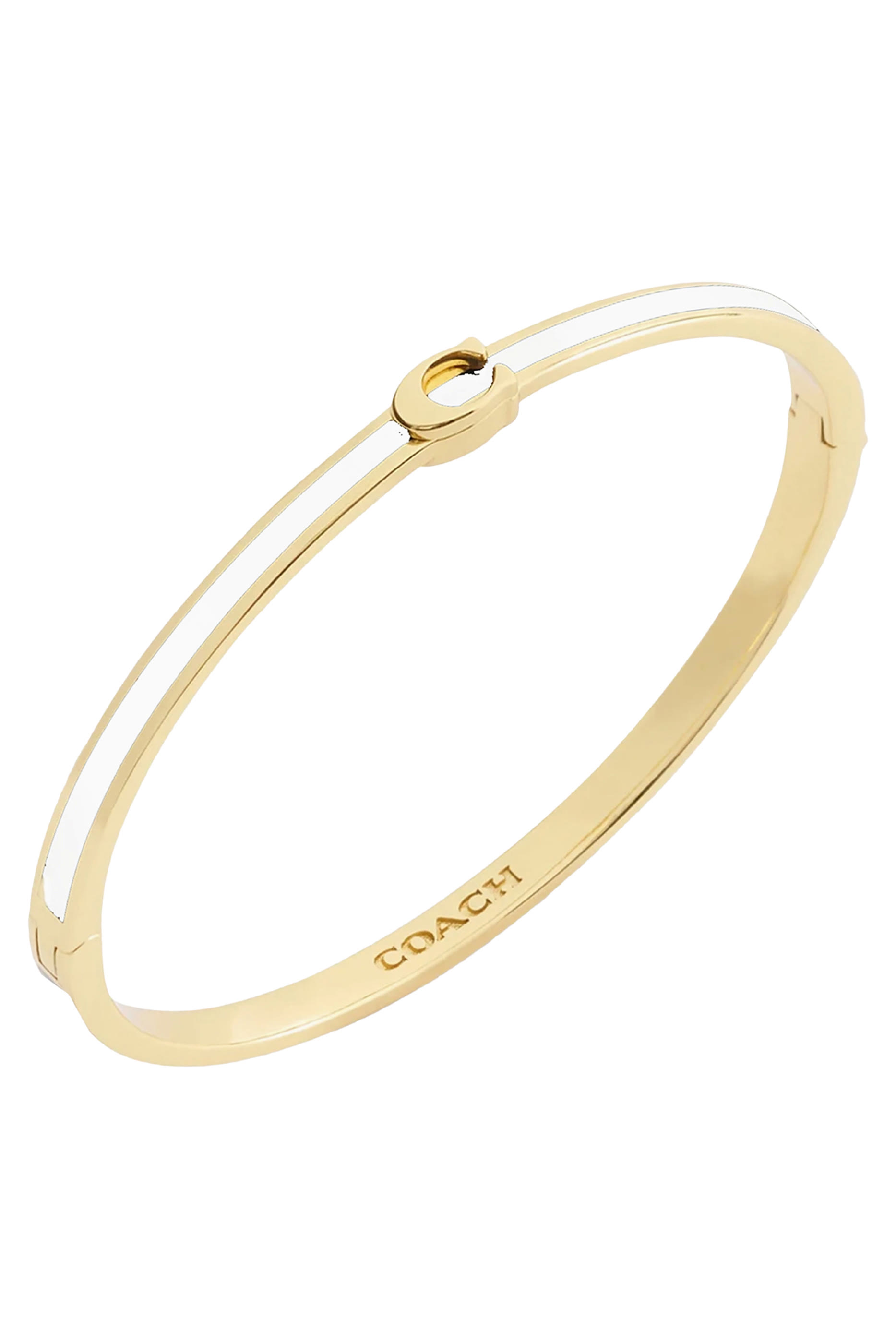 Thin Enamel Signature Hinged Bangle