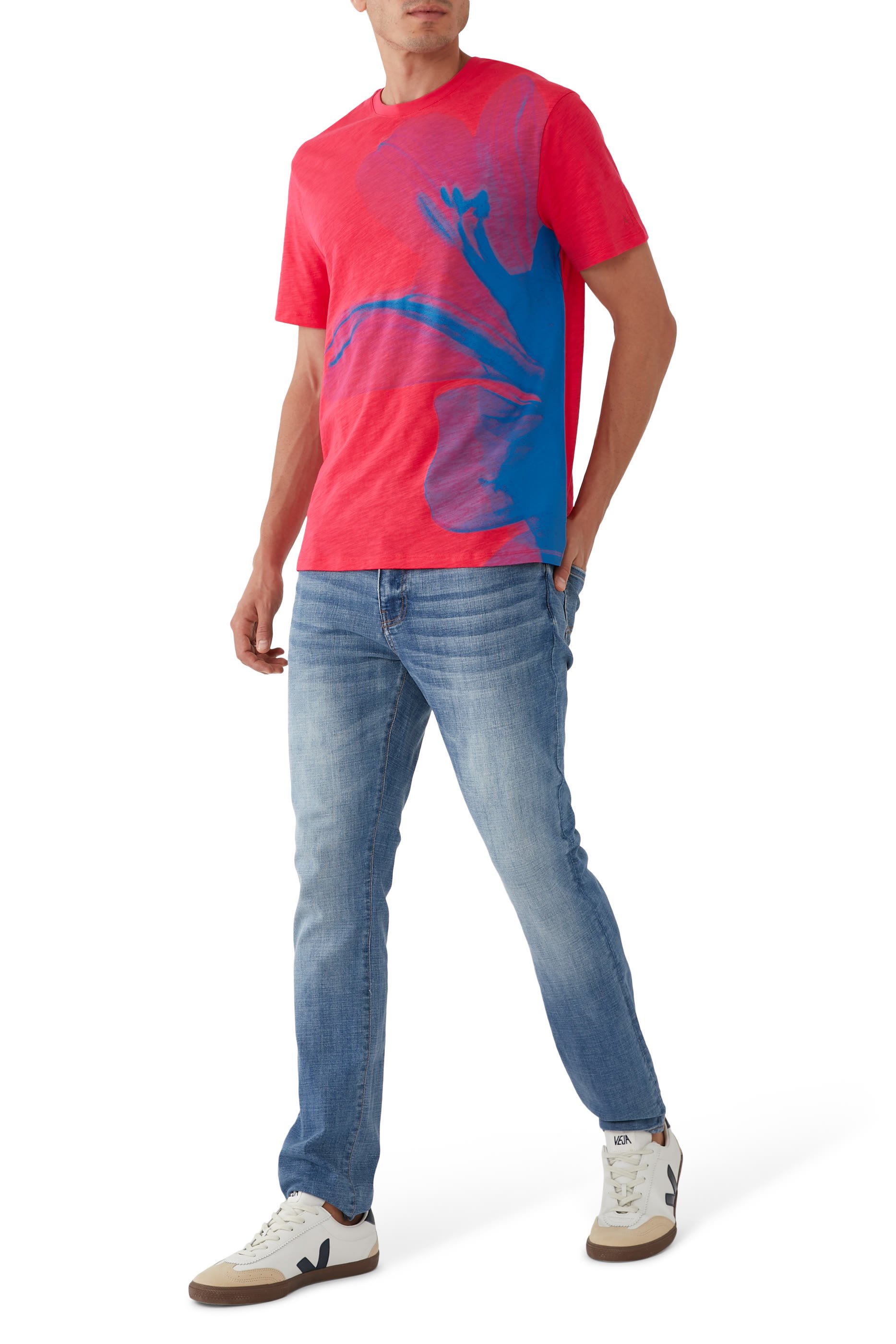 Maxi Foliage Print Cotton T-shirt