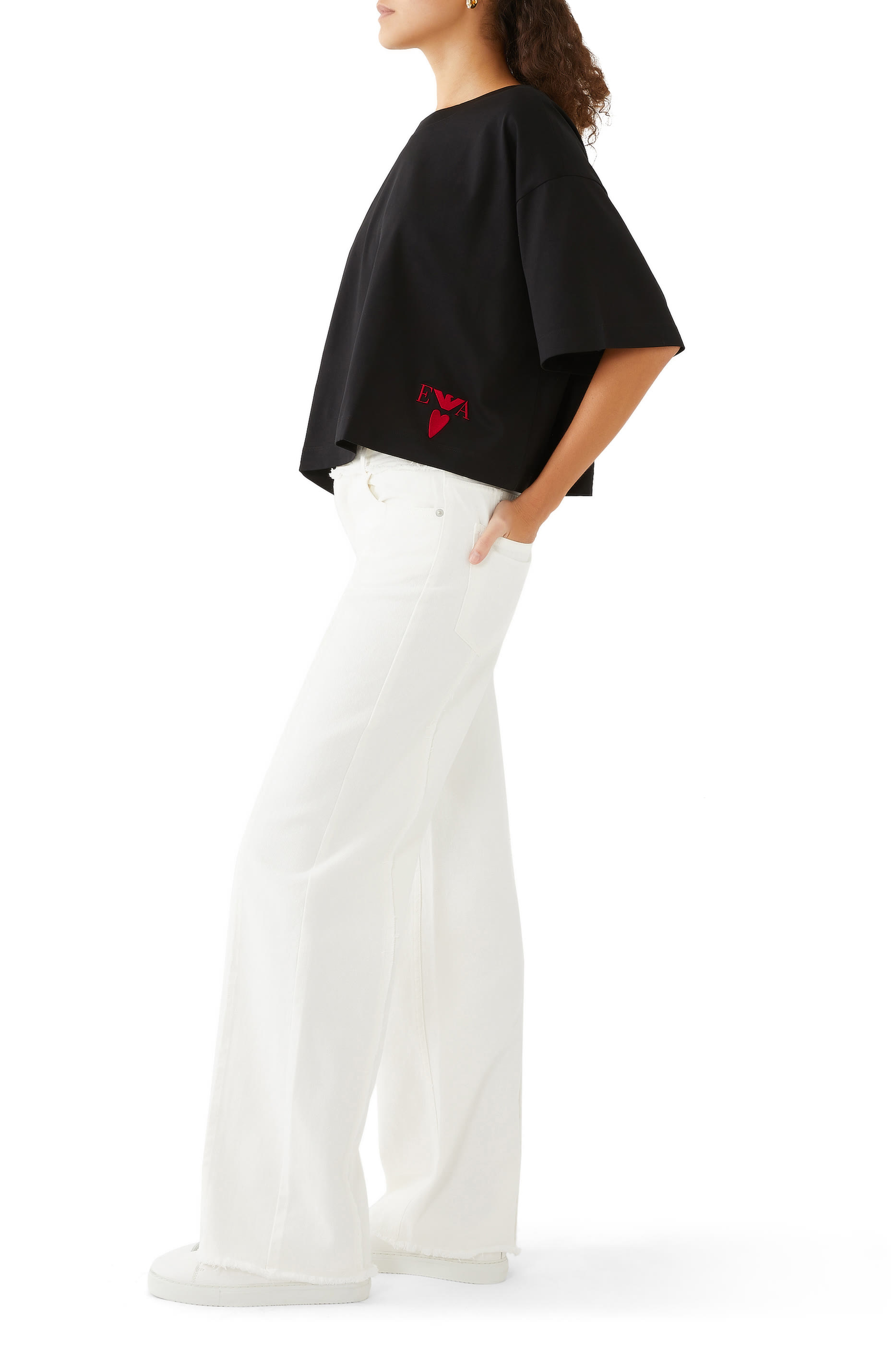 Cropped EA Logo Heart Bottom Valentine's T-Shirt