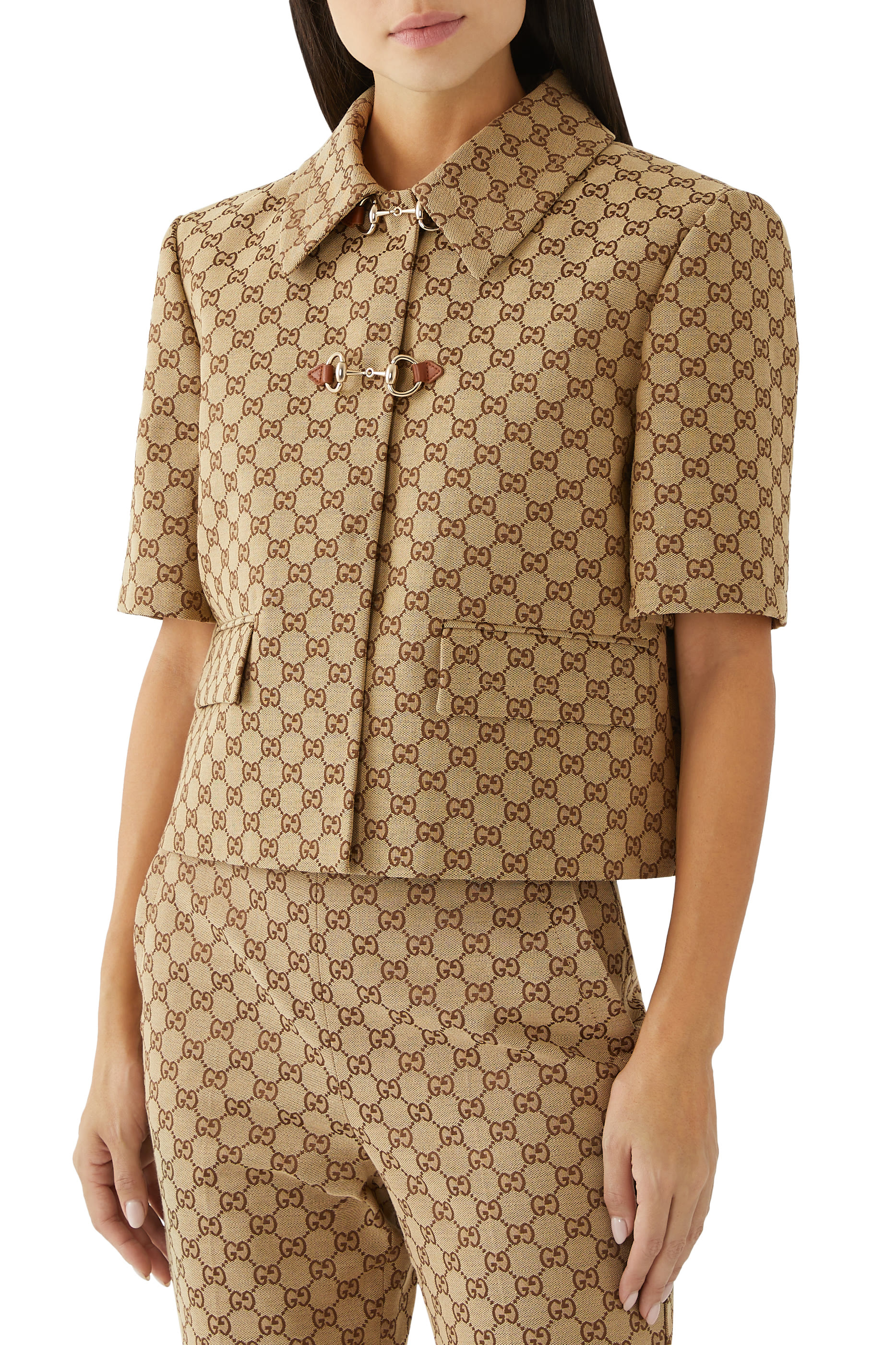 GG Canvas Jacket with Horsebit