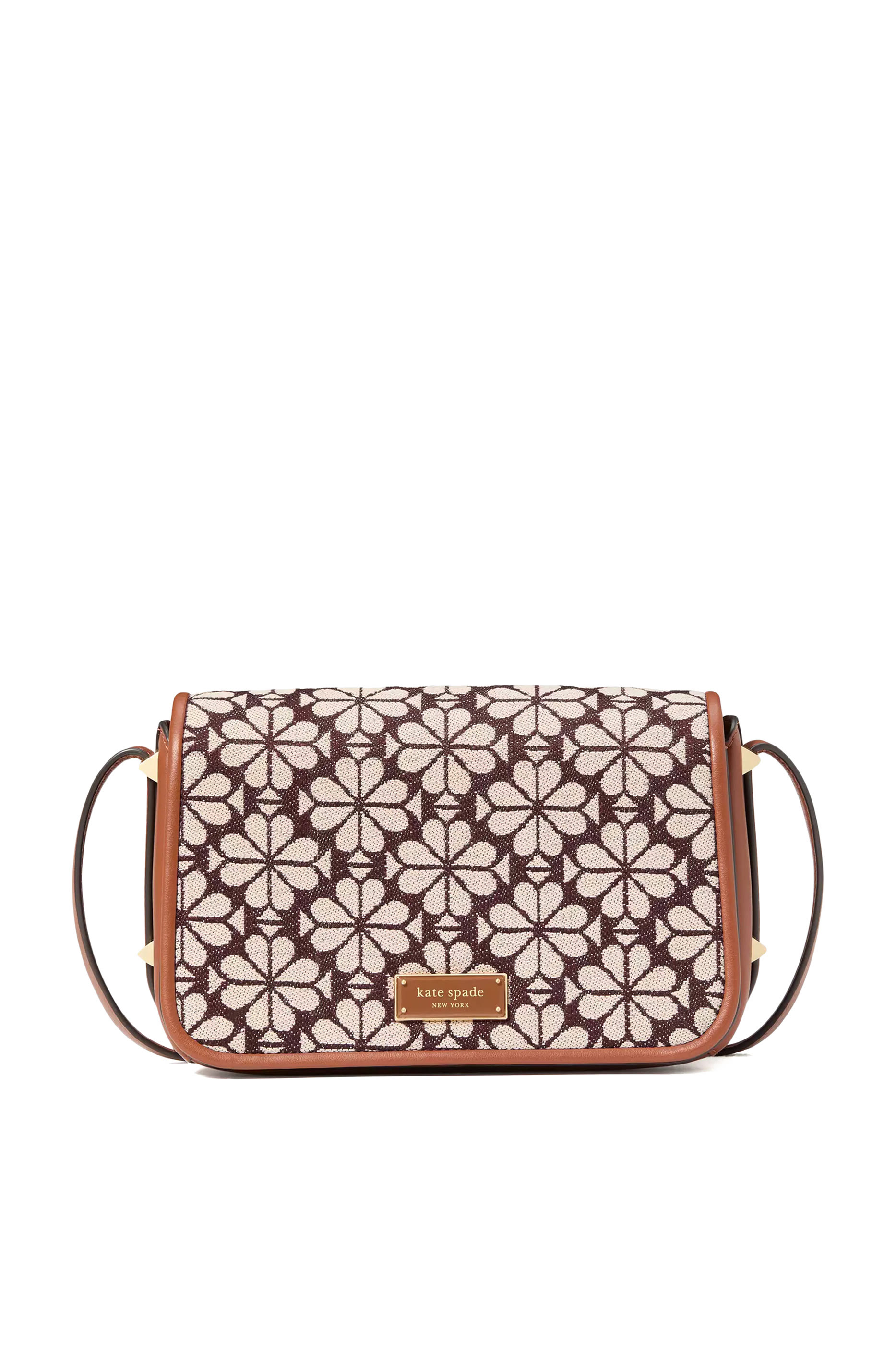 Spade Flower Jacquard Small Flap Crossbody Bag