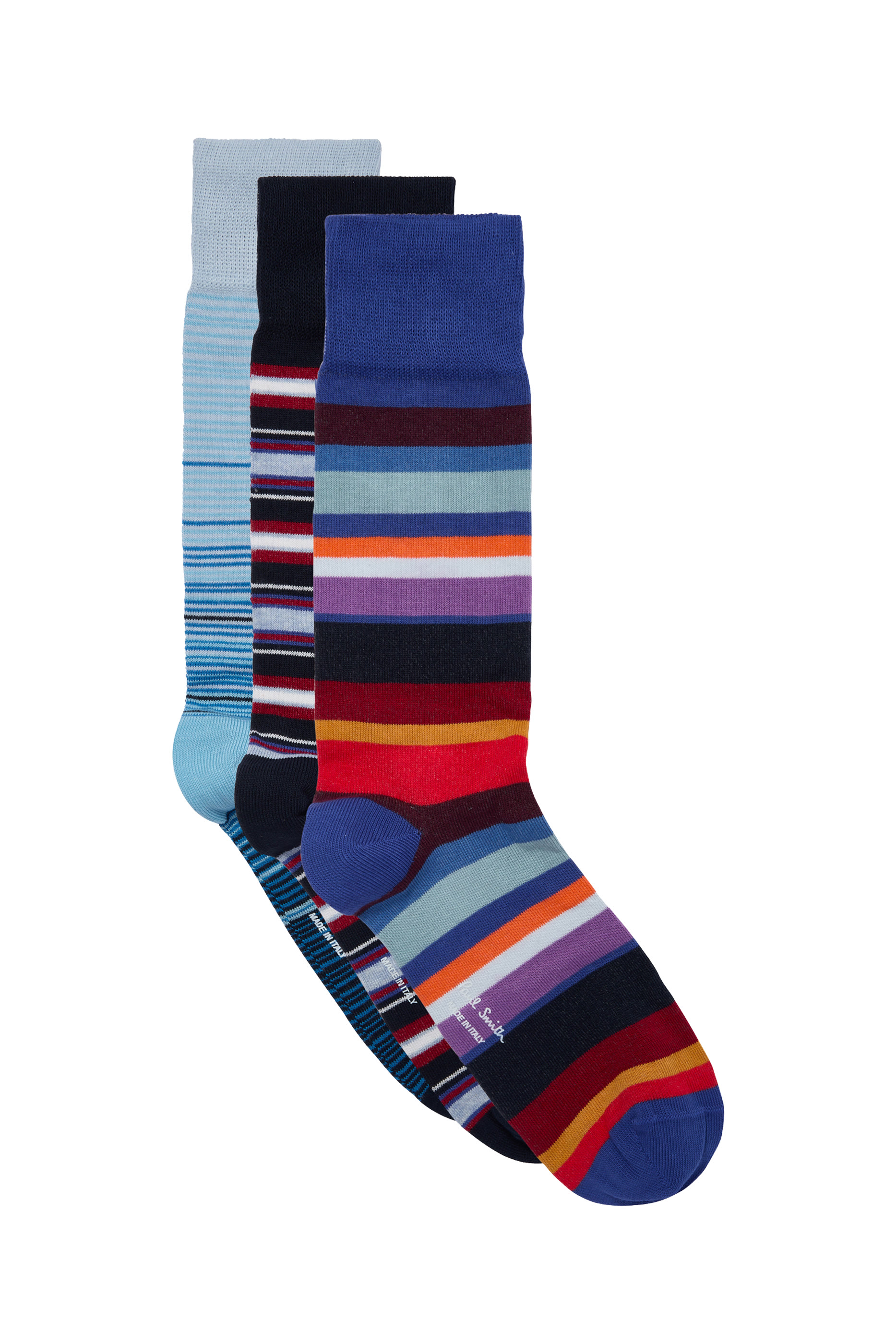 Mixed Stripe Socks Three Pack Cracker Set