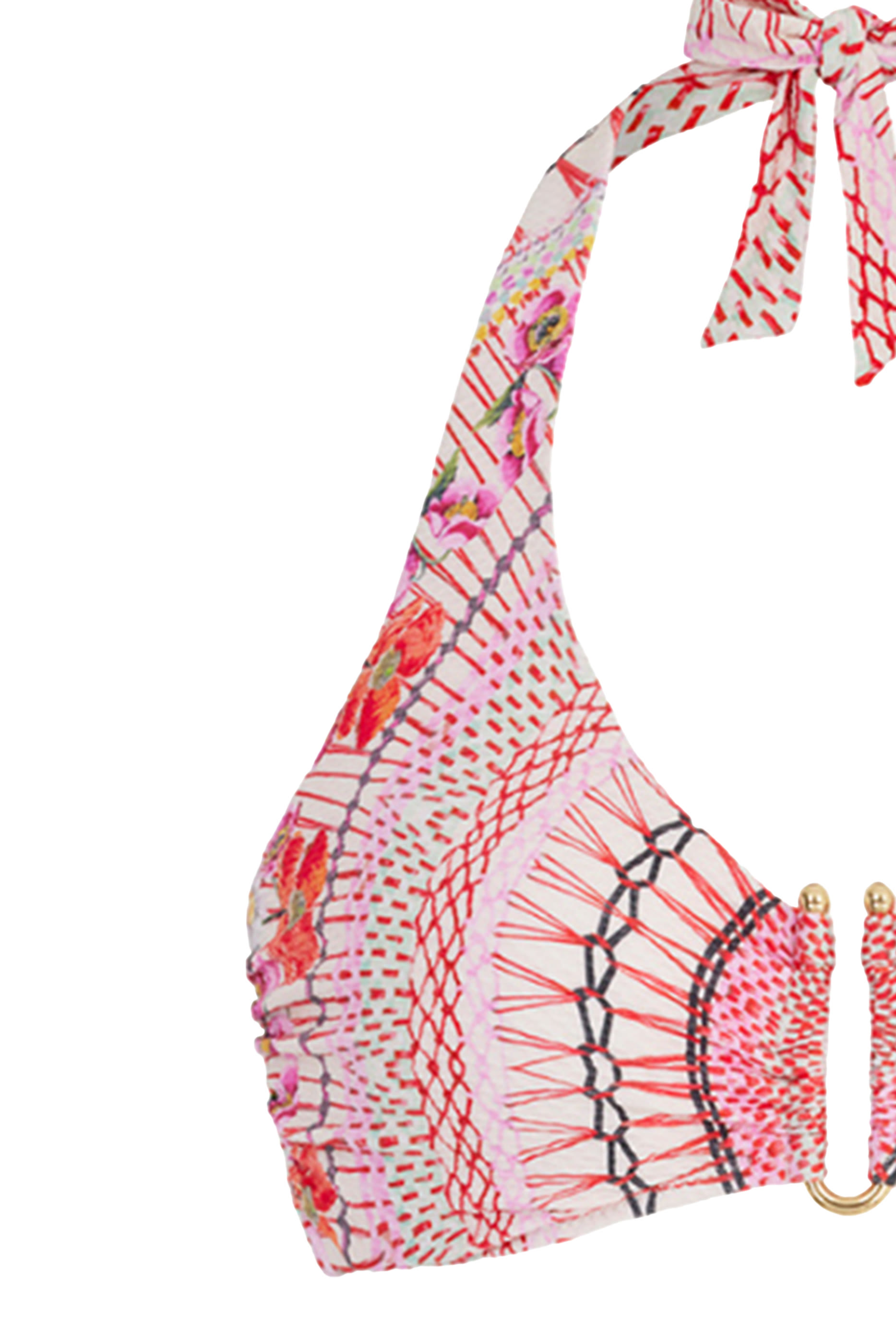 x Temperley London Pomegranate U-Bar Halterneck Top