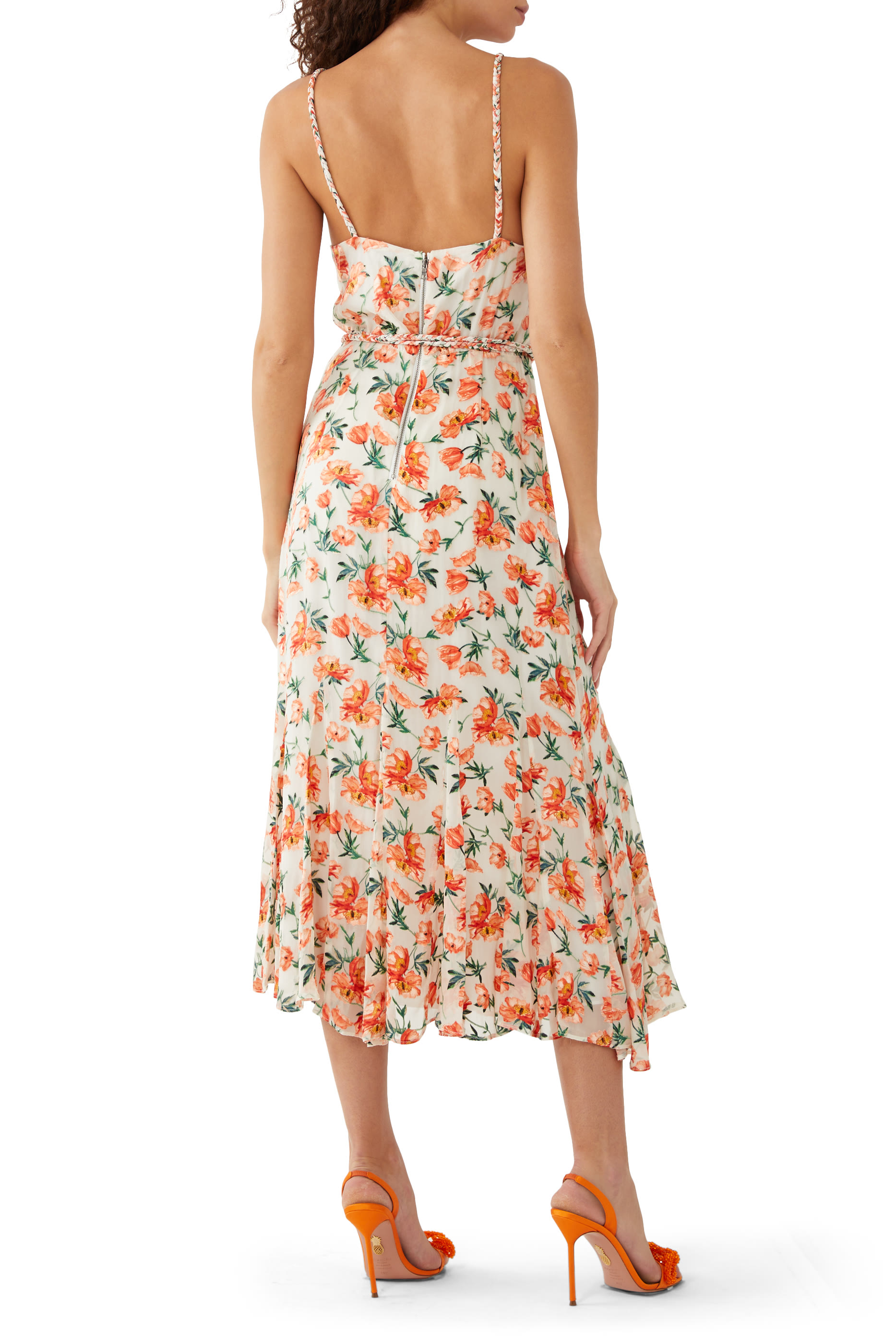Lissa Cow Neck Godet Midi Dress