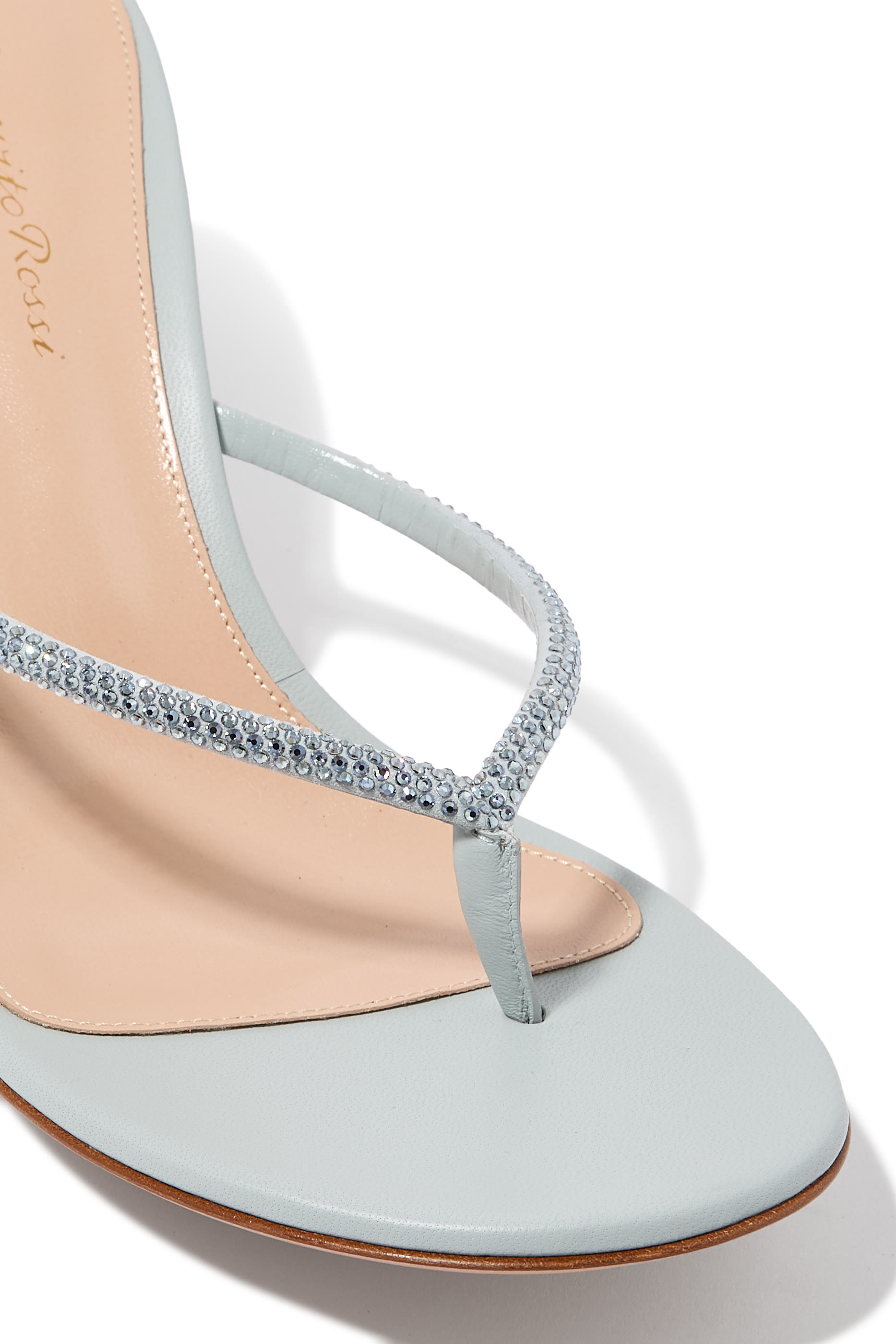 Rhinestone-Embellished 70 Thong Sandals