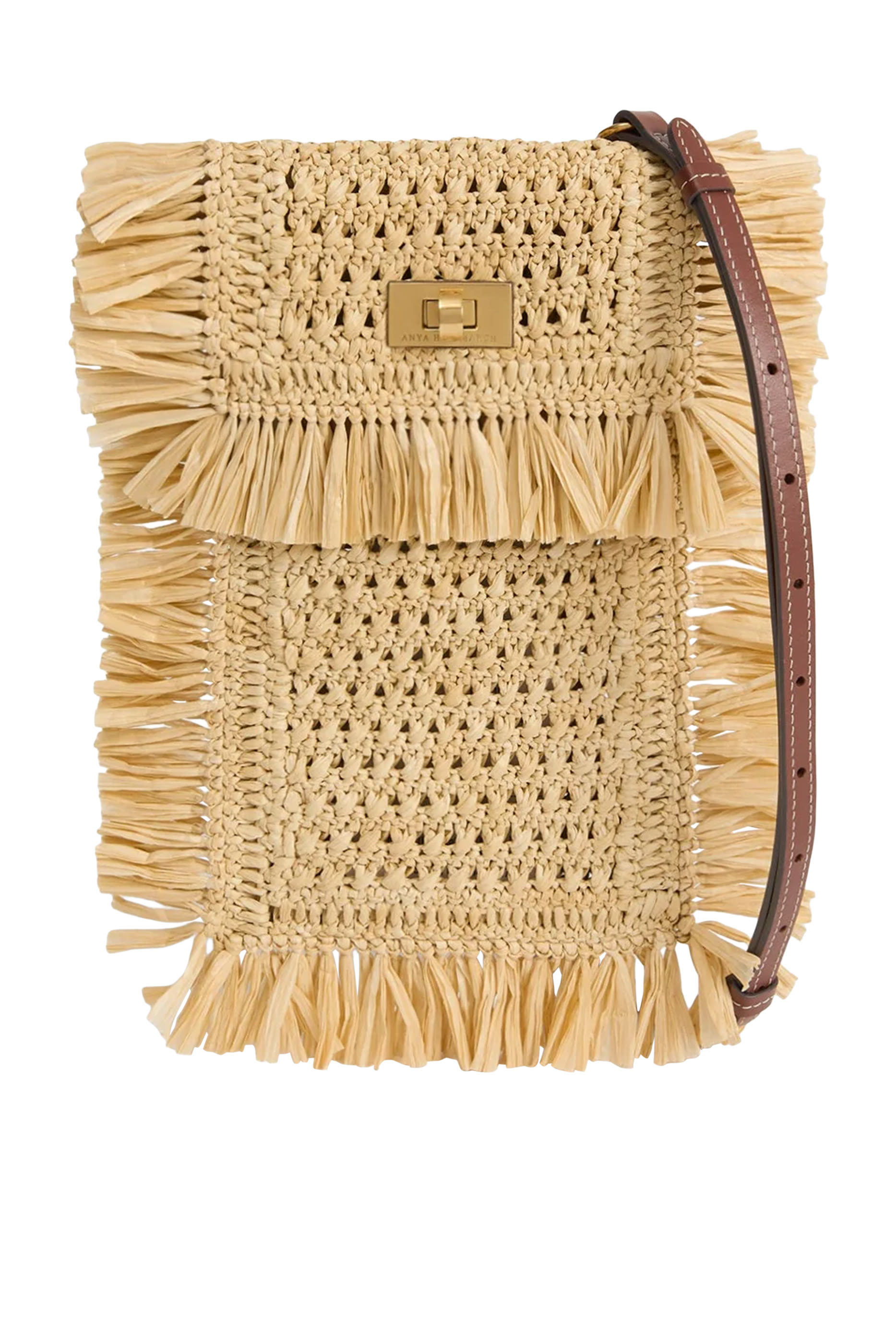 Raffia Phone Cross-Body Pouch