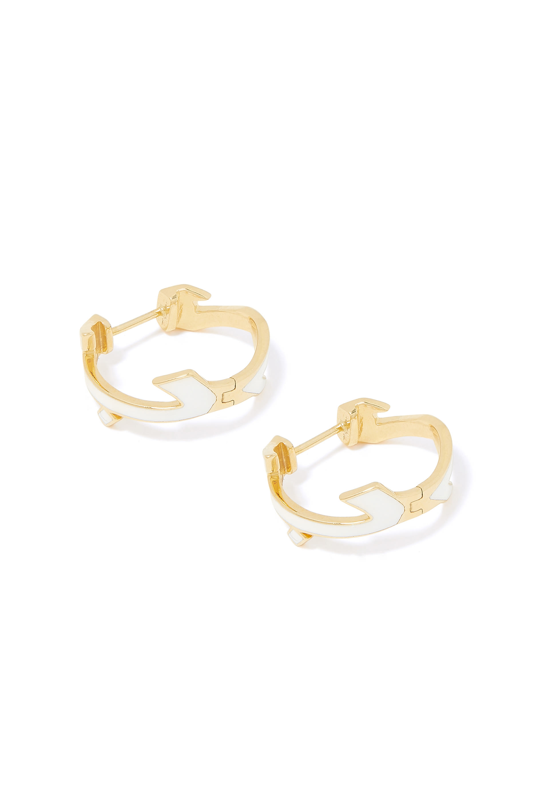 Hobbi Word Hoops, 18K Yellow Gold