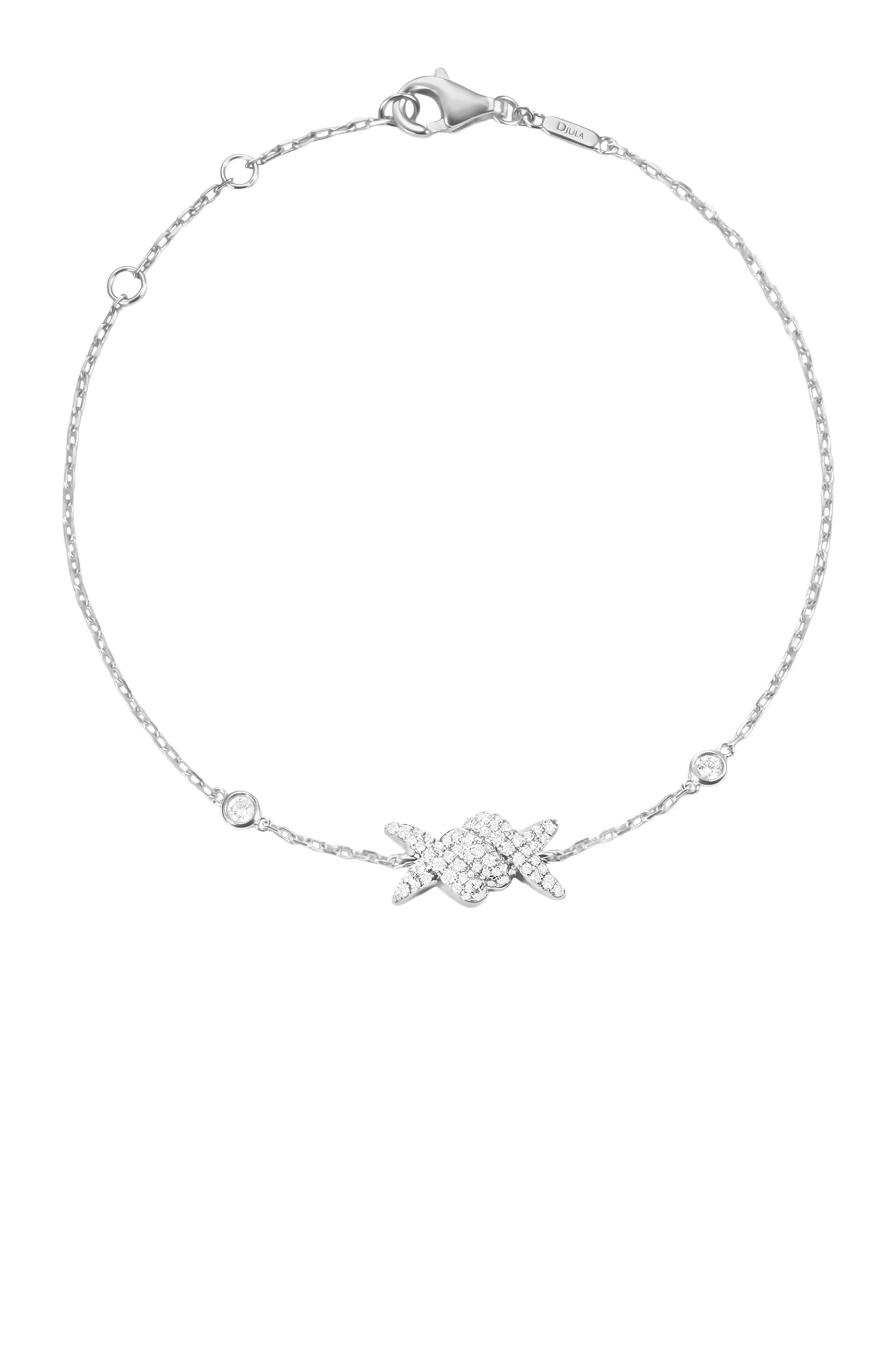  Barbel&eacute; Paved Bracelet, 18K White Gold & Diamonds