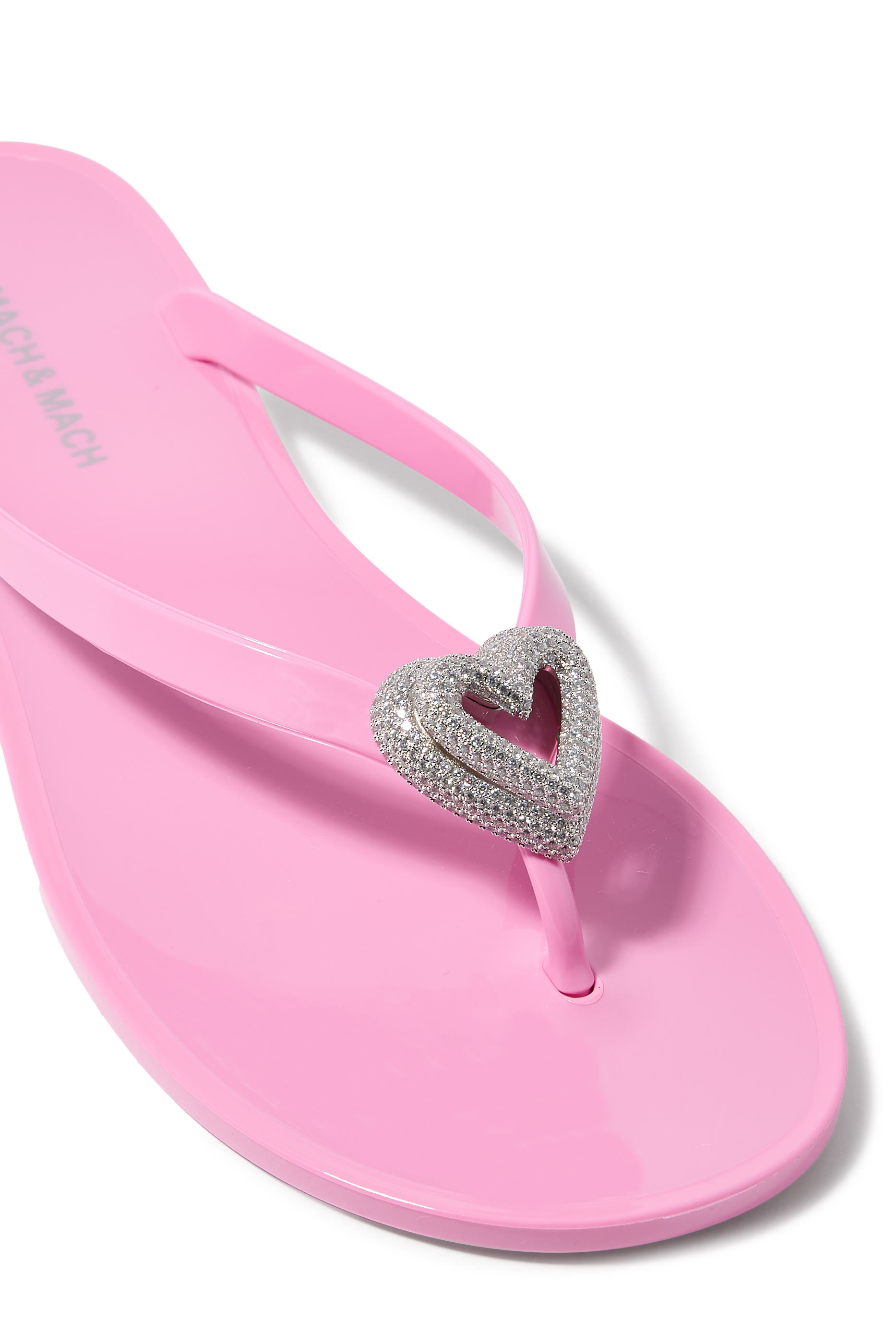 Double Heart Thong Flip Flops