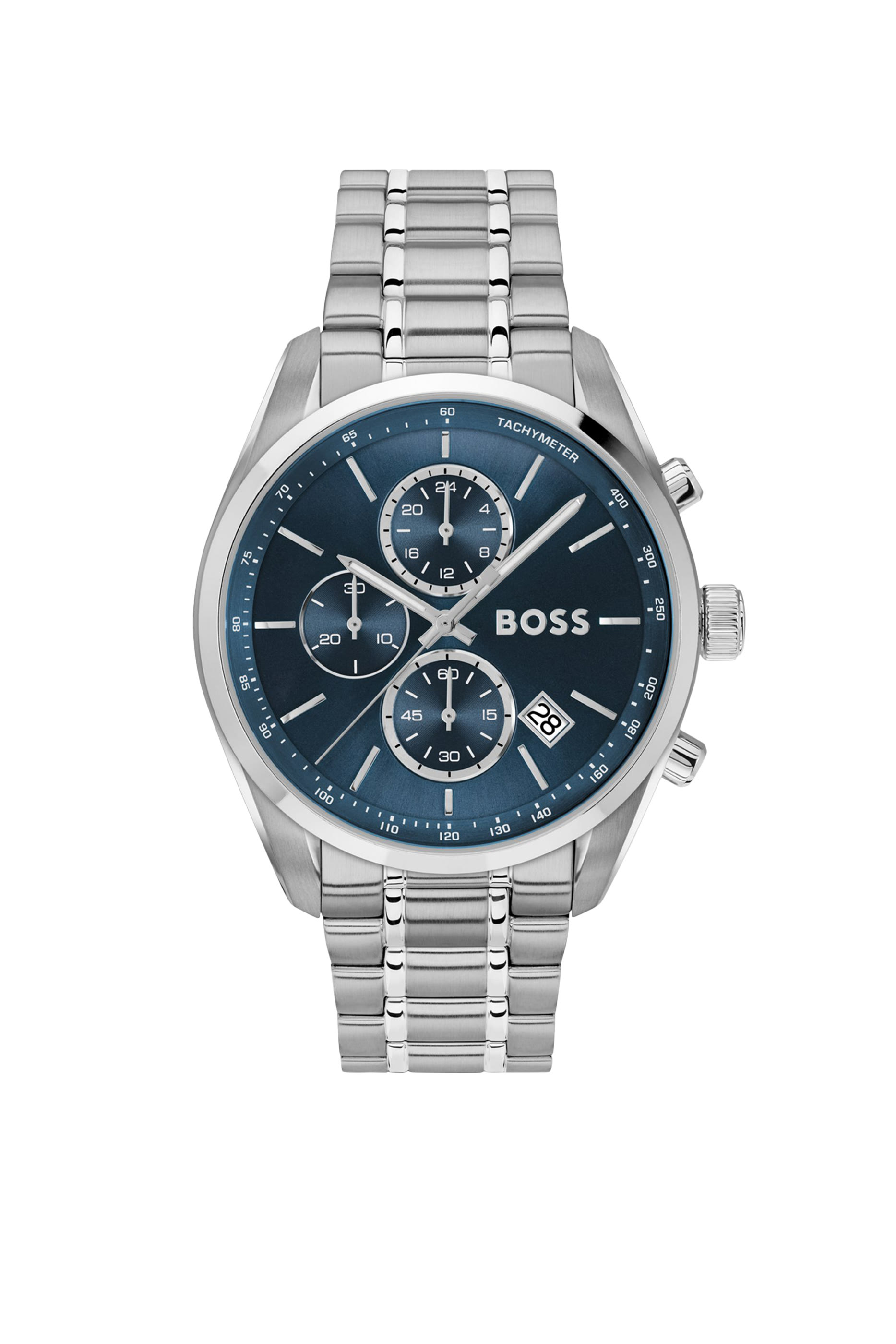 Grand Prix Silver Tone Chronograph Watch