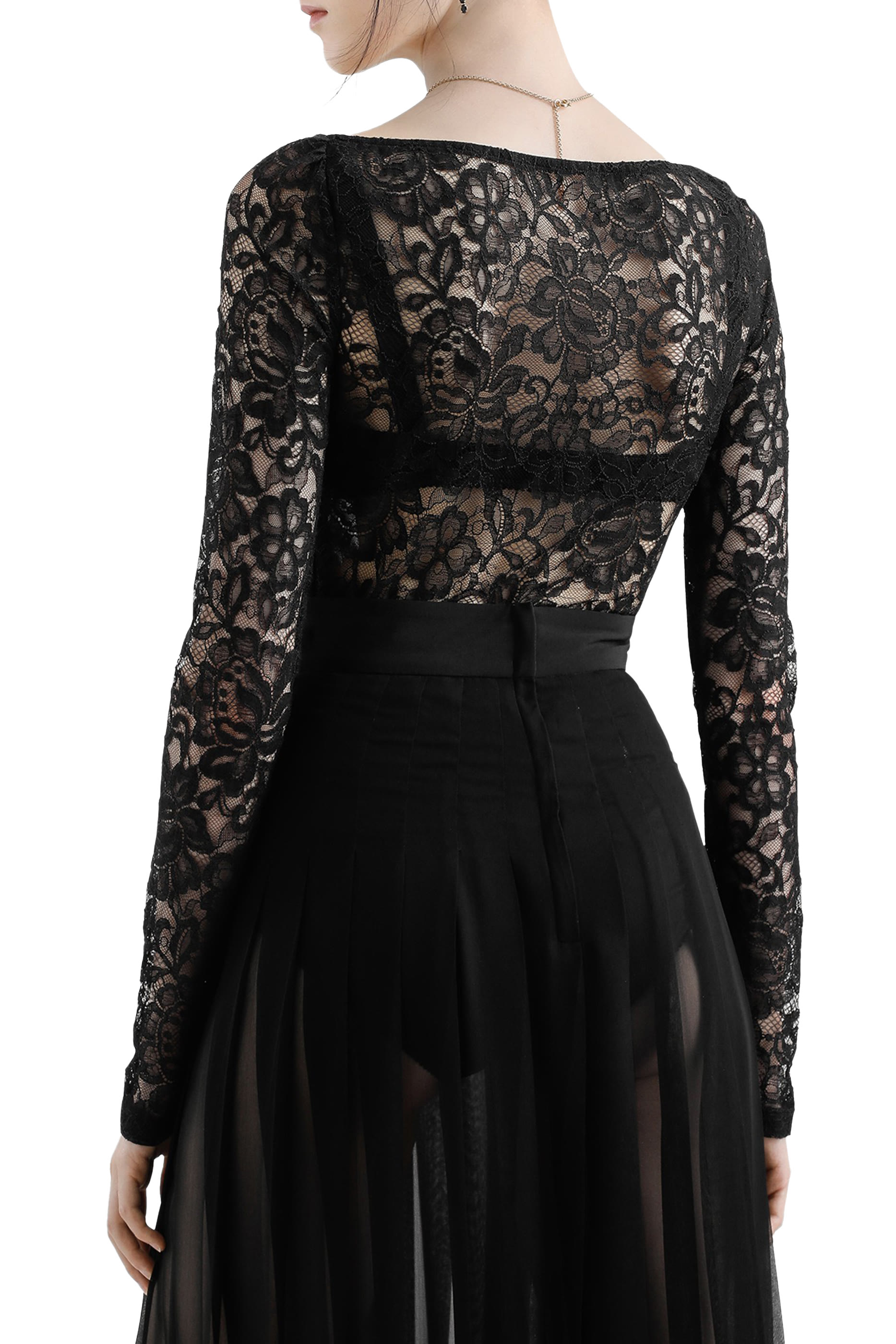 Floral Lace Top with a Sweetheart Neckline