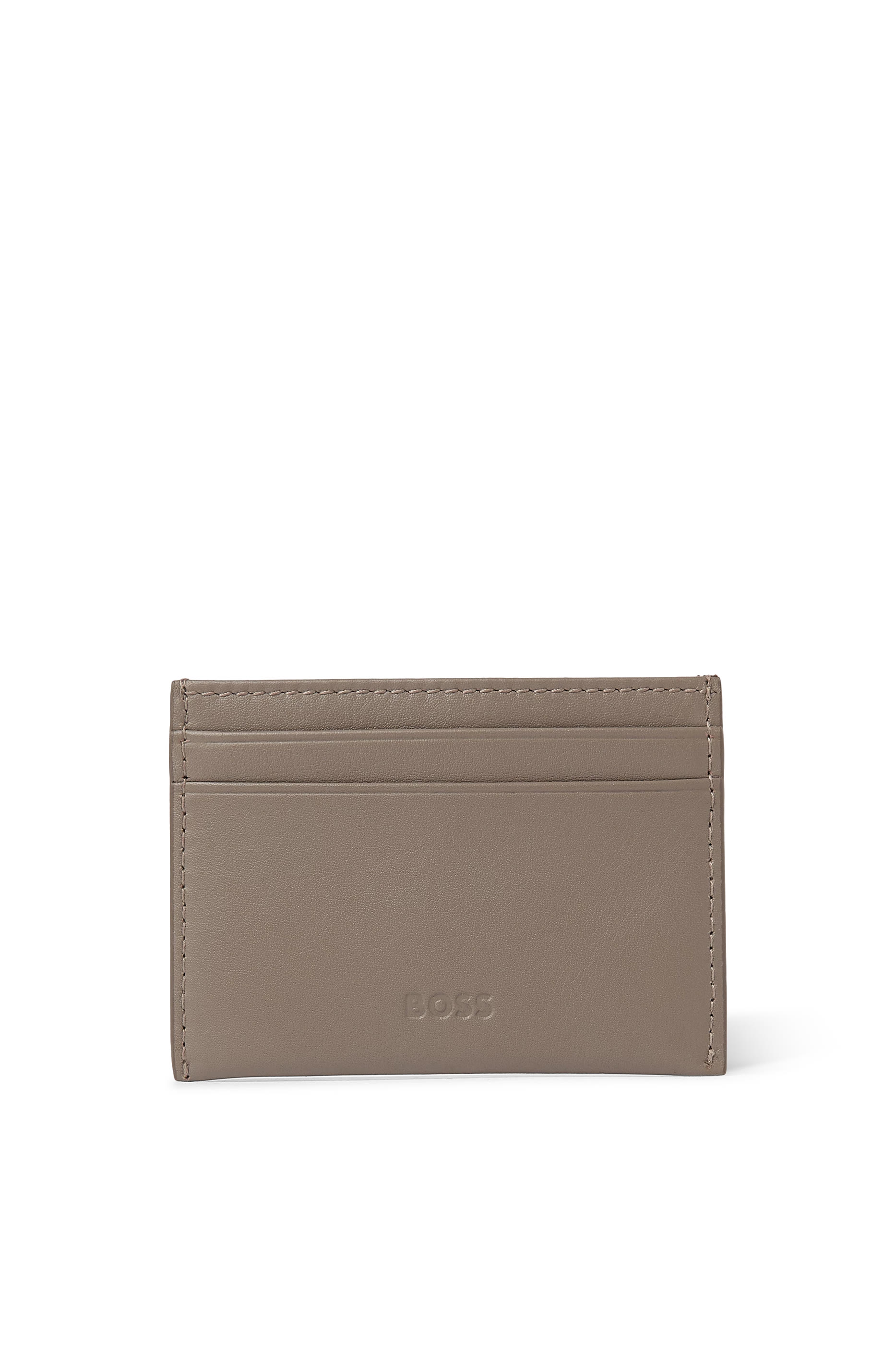 Wing-Detail Leather Card Holder
