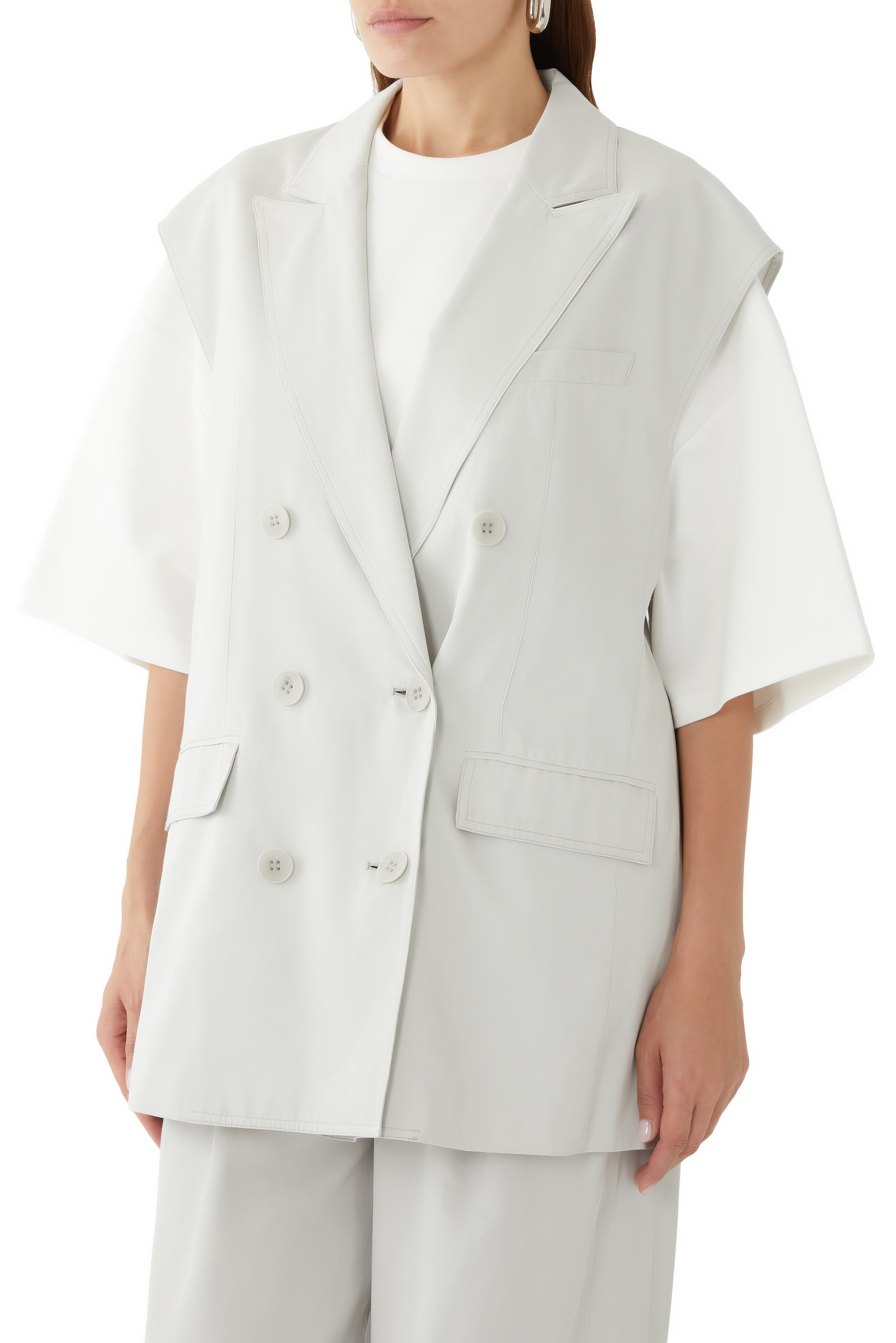 Drapey Suiting Oversized Double Breasted Vest