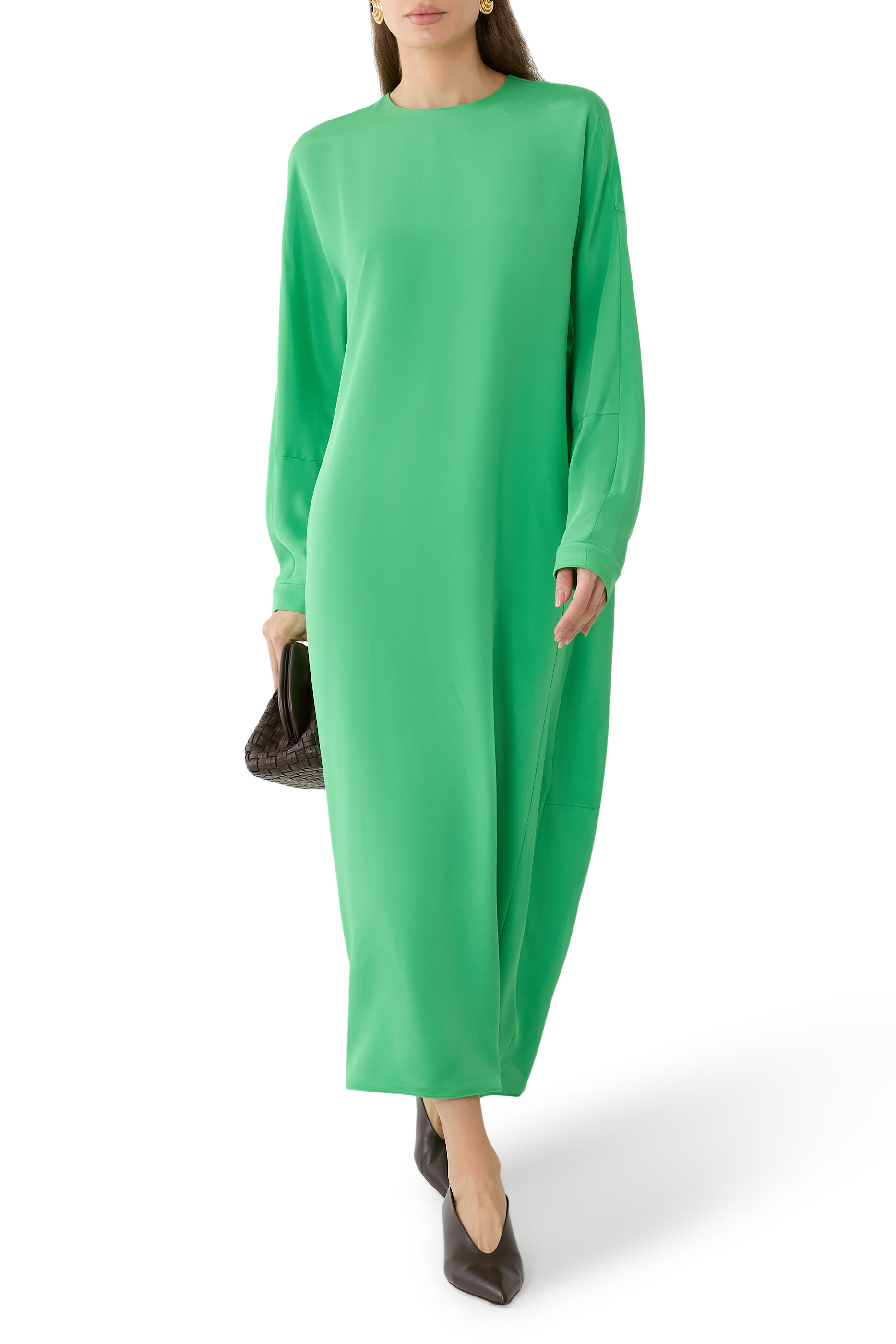 4-Ply Silk Long Sleeve Cocoon Dress