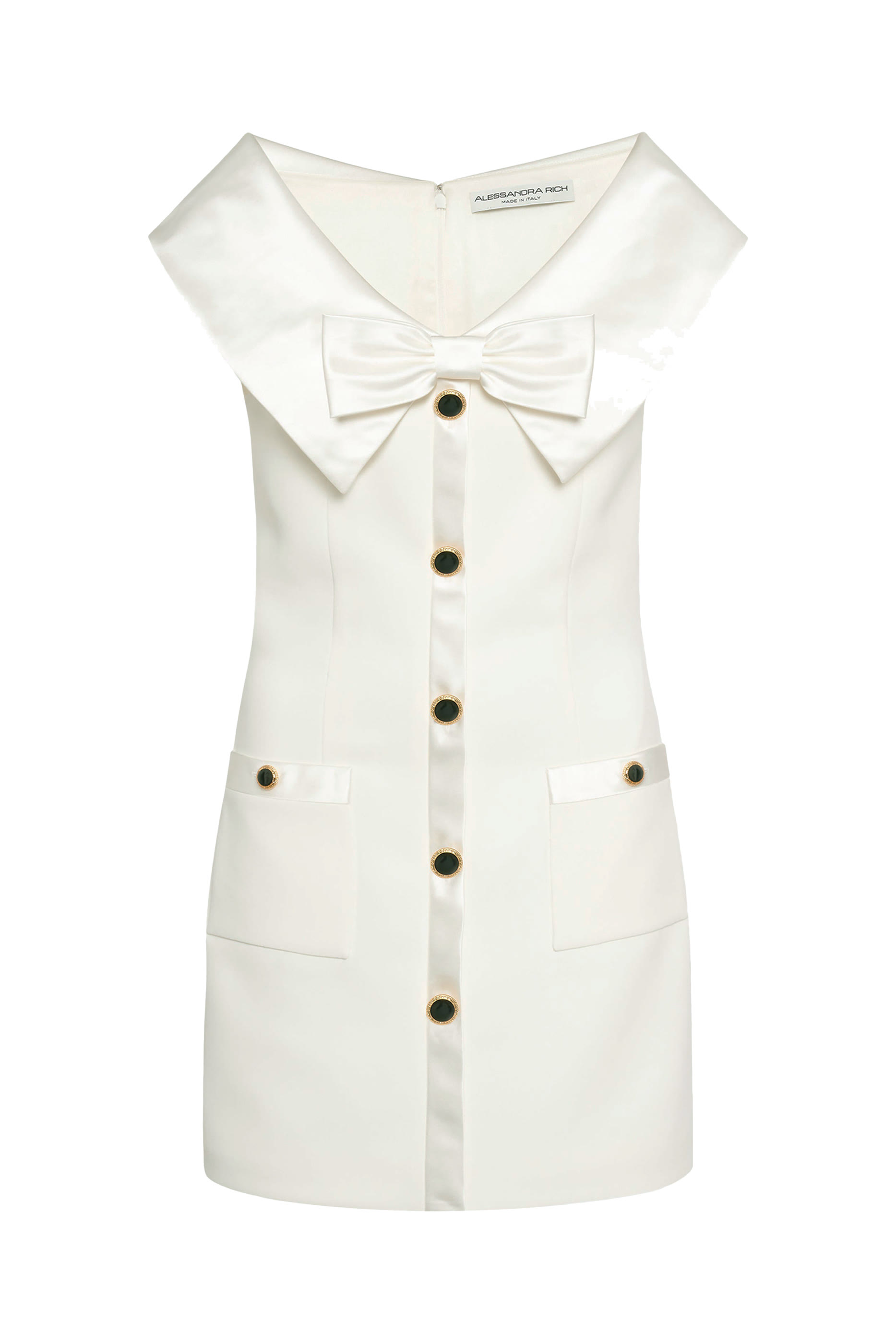 Cady Mini Dress with Duchesse Collar and Bow