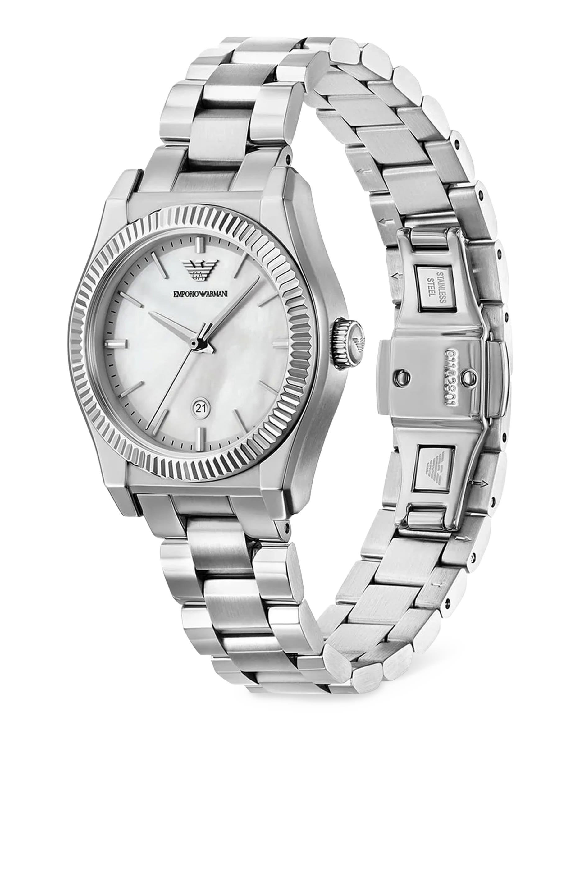 Three-Hand Stainless Steel Watch
