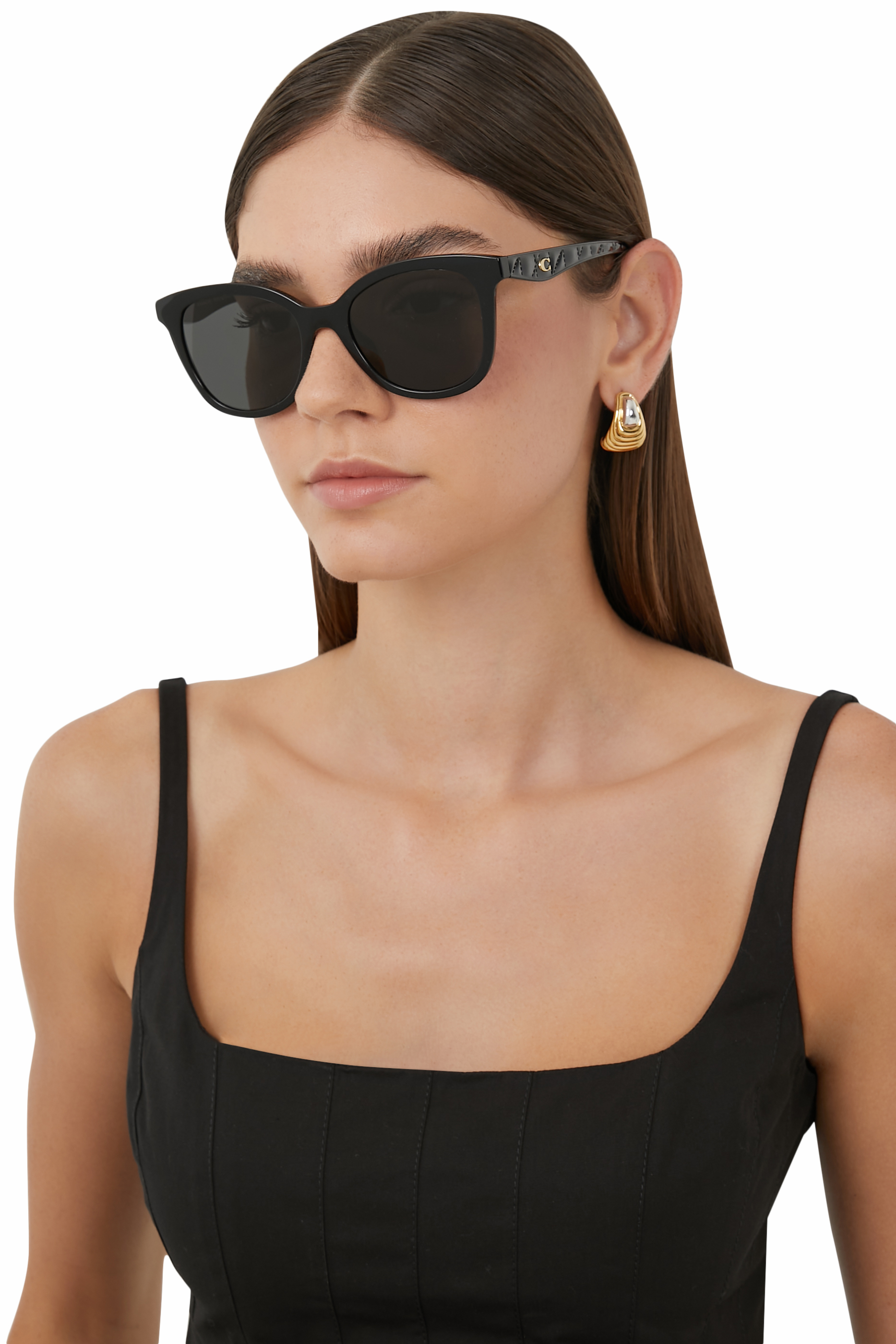 Quilted Tabby Round Sunglasses