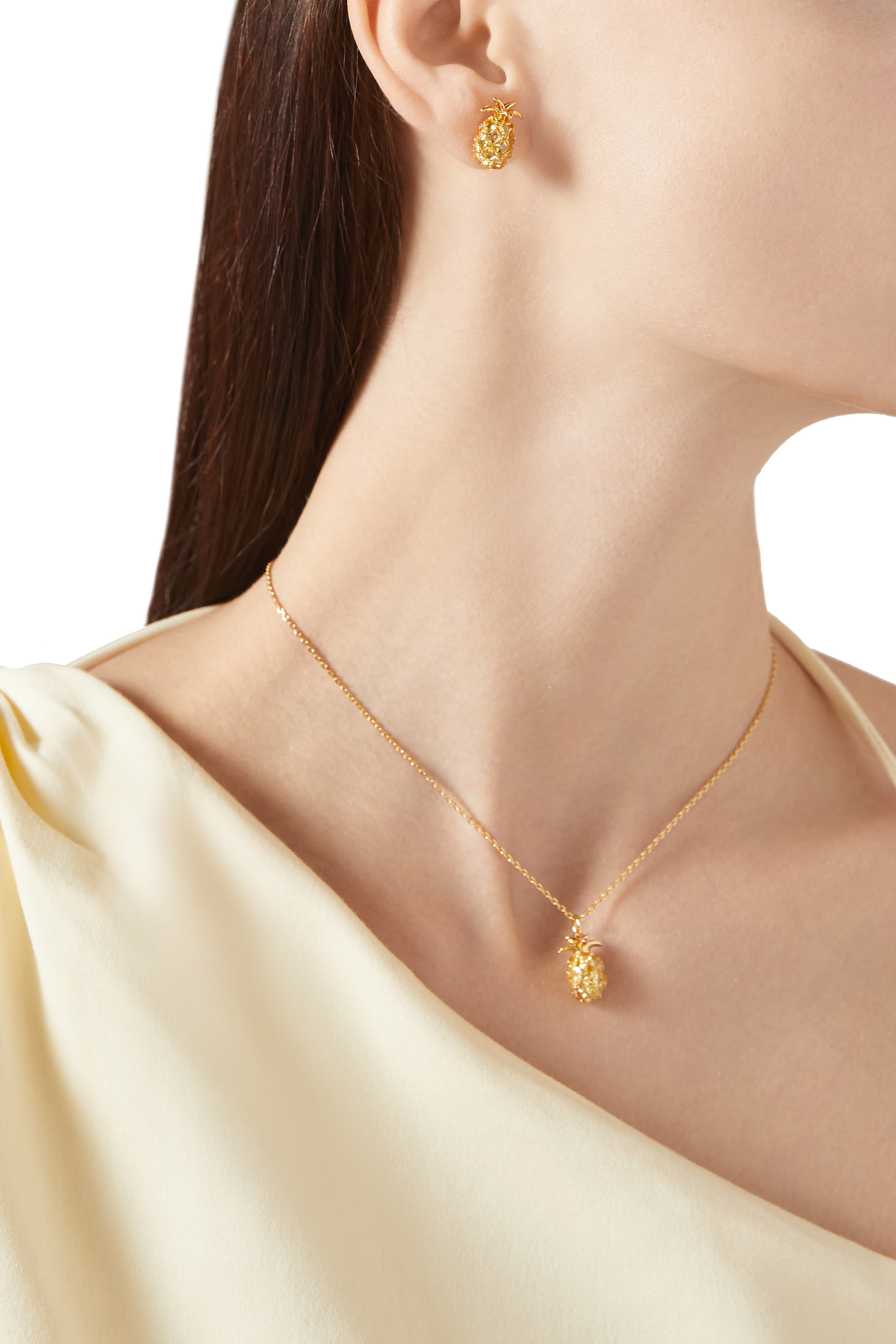 Sweet Treasures Studs, Plated Metal & Cubic Zirconia, Titanium Posts