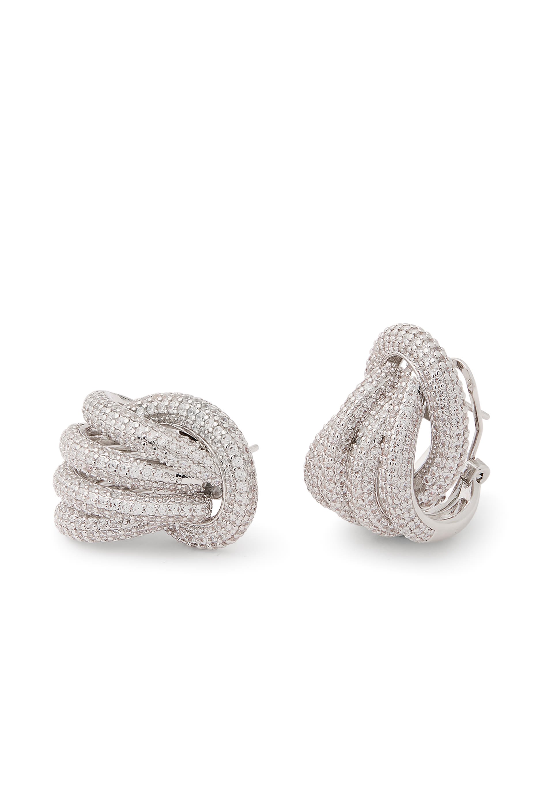Margaux Pav&eacute; Earrings, Sterling Silver & AAAA+ Cubic Zirconia