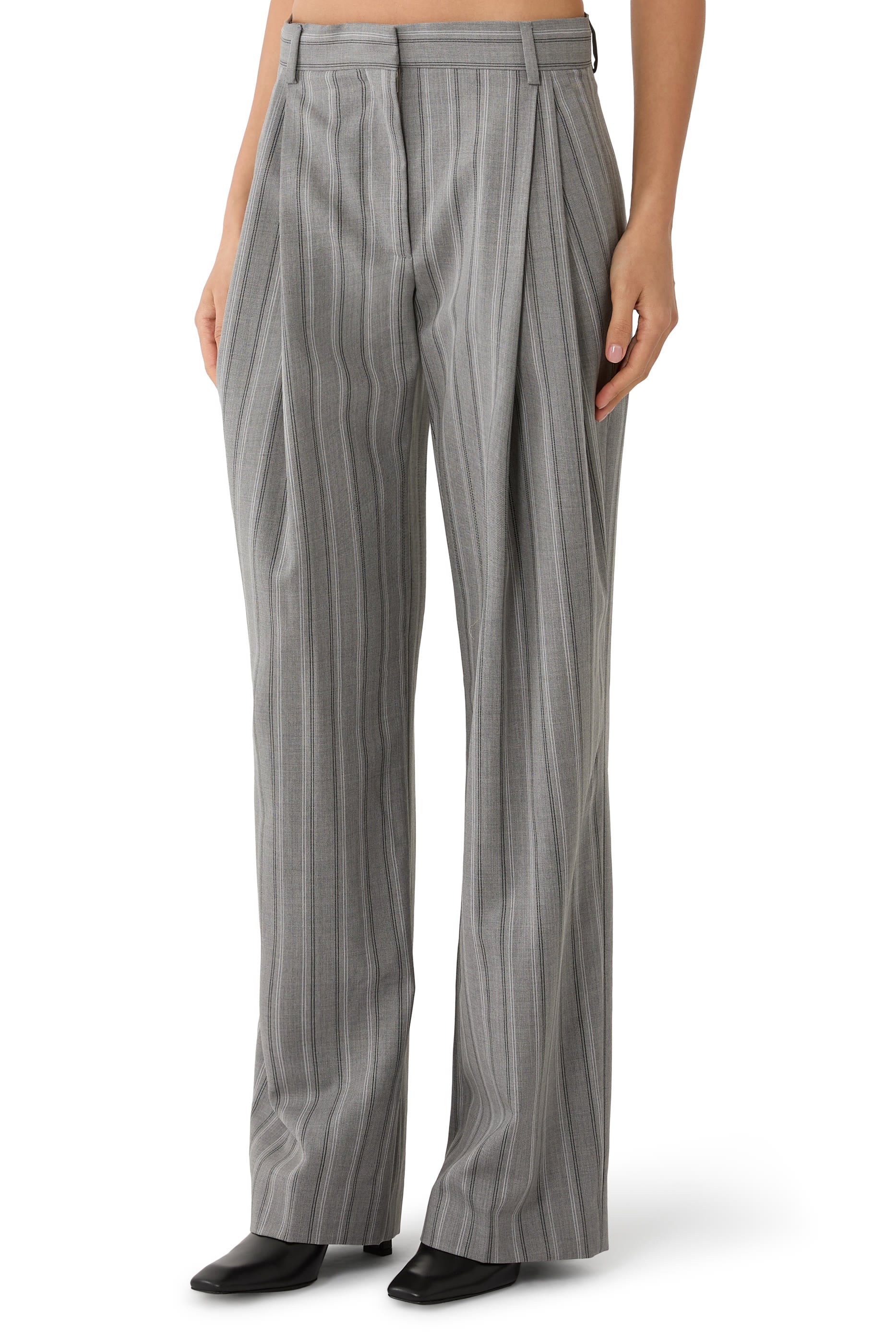 Striped Lightweight Straight Trousers