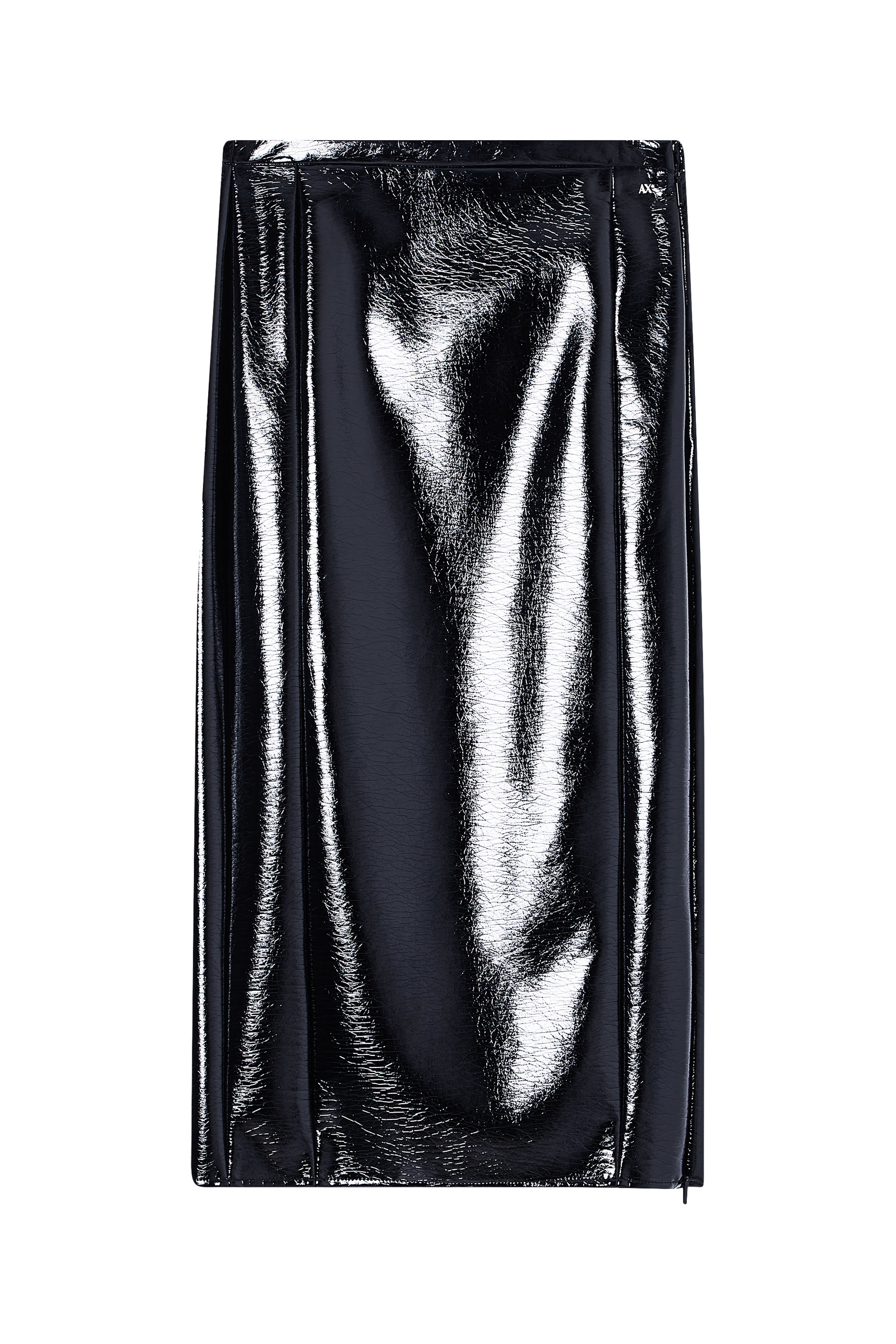 Long Wet Look Vinyl Skirt