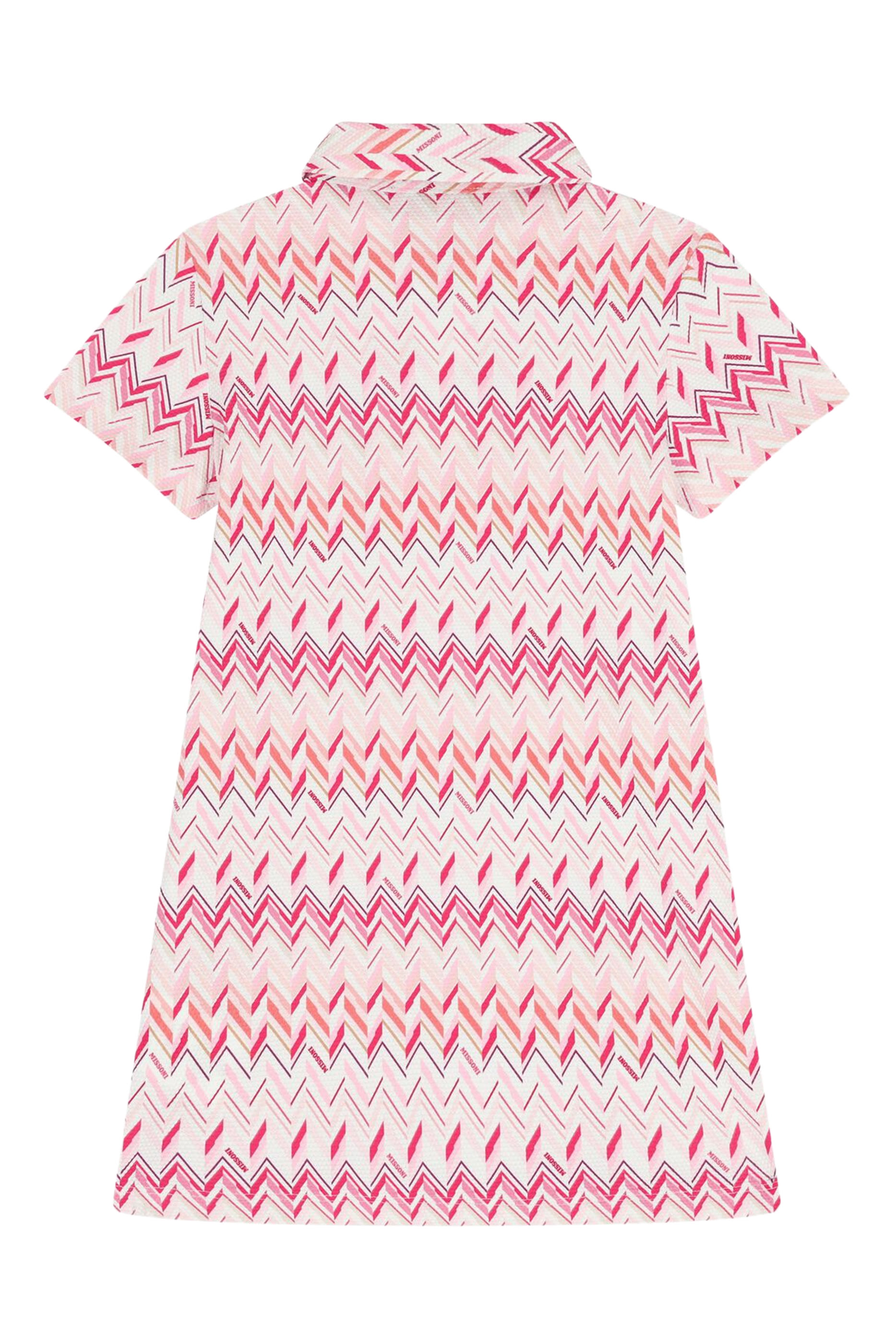 Kids Zigzag Print Polo Dress 