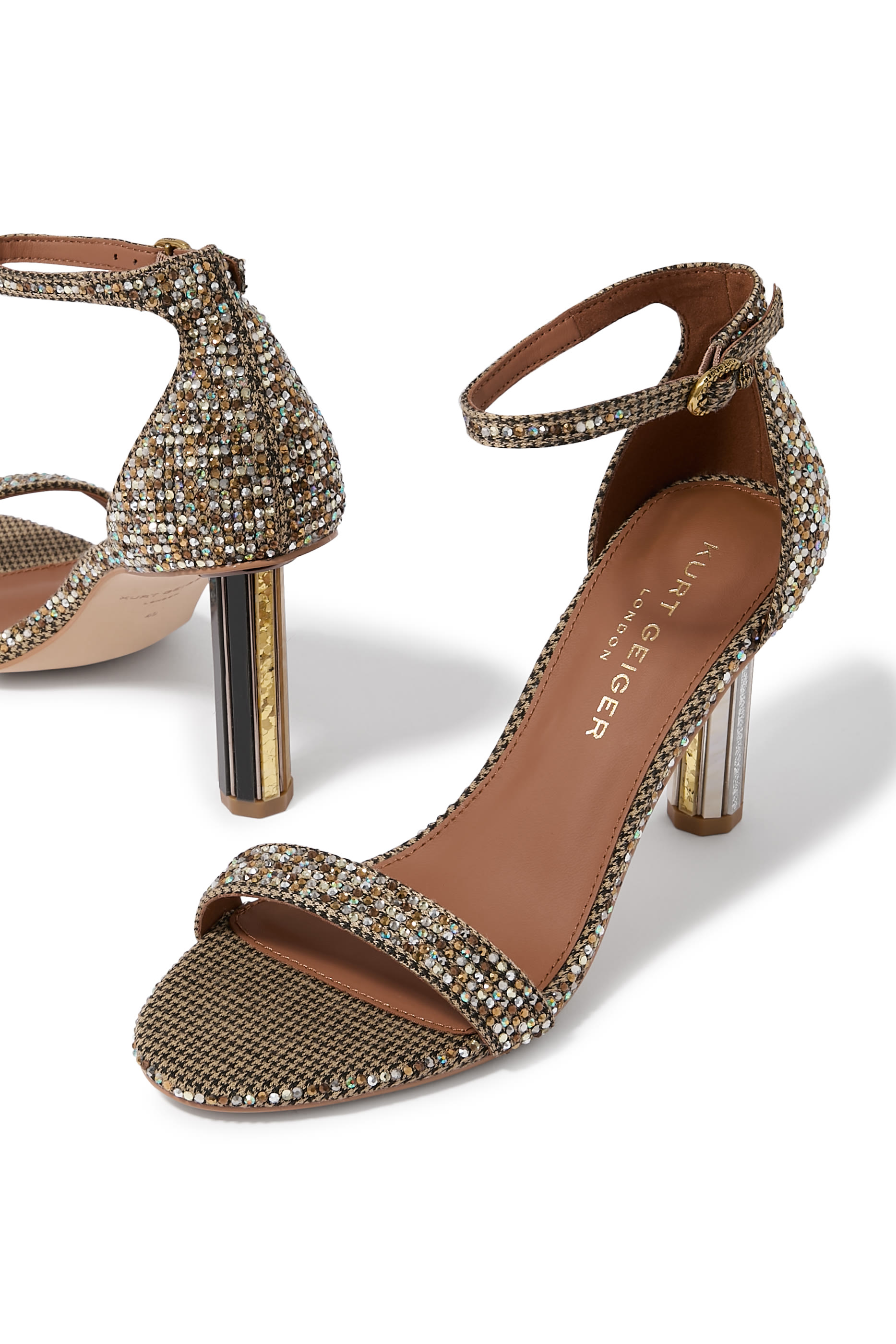 Perspex 90 Crystal Houndstooth Sandals