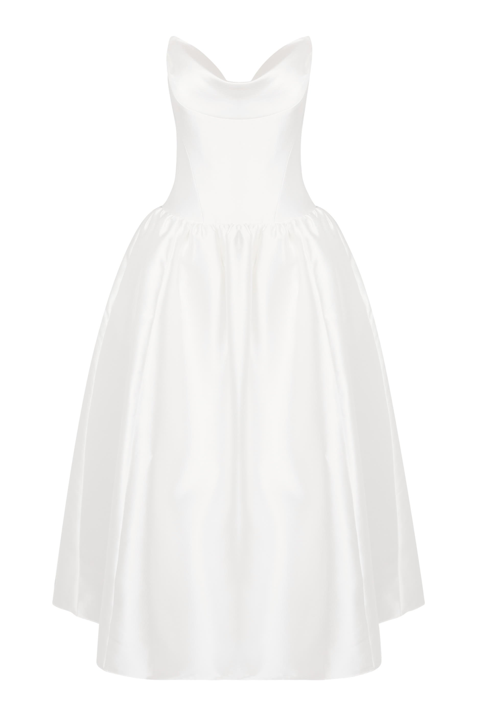 Taffeta Strapless Midi Dress