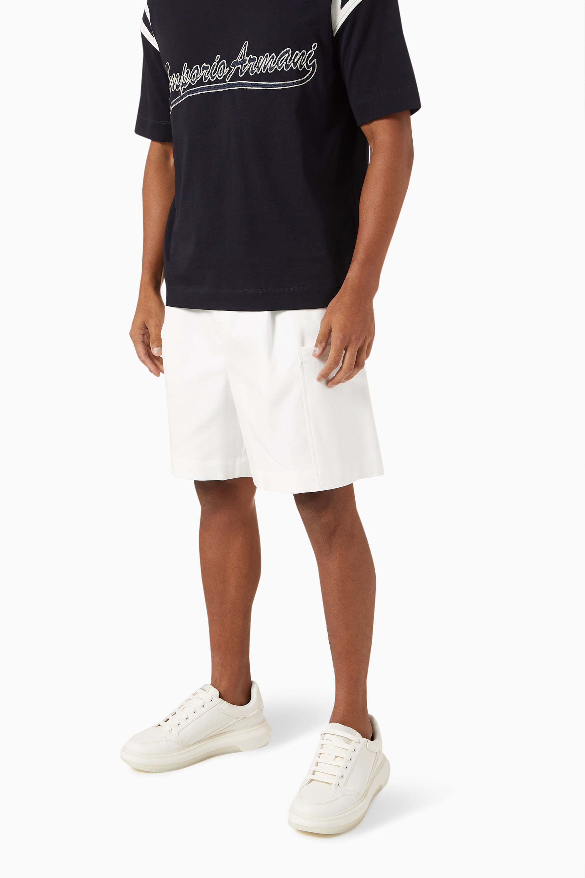 Leather Sneakers with Side Logo