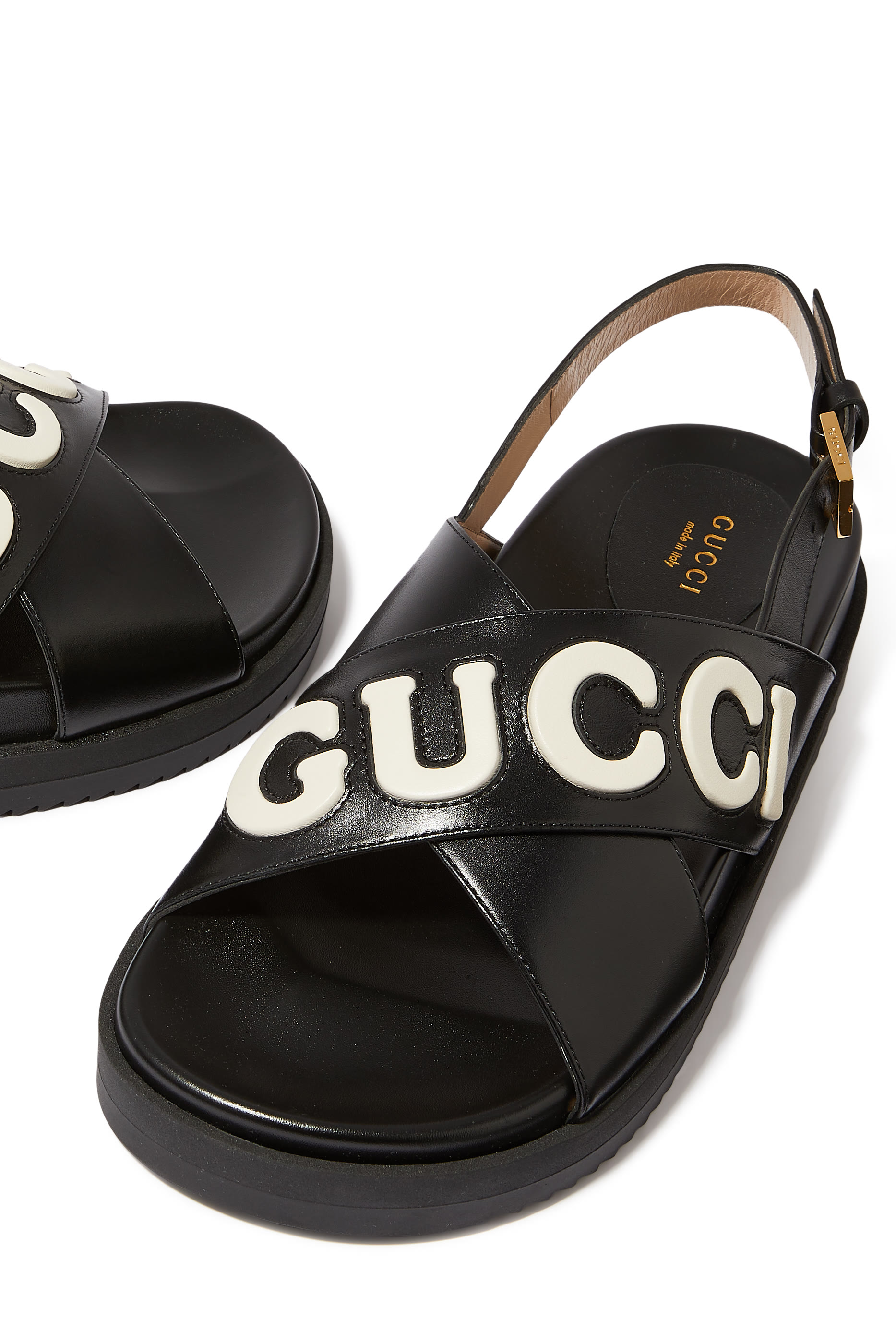 Logo Strap Slingback Sandals