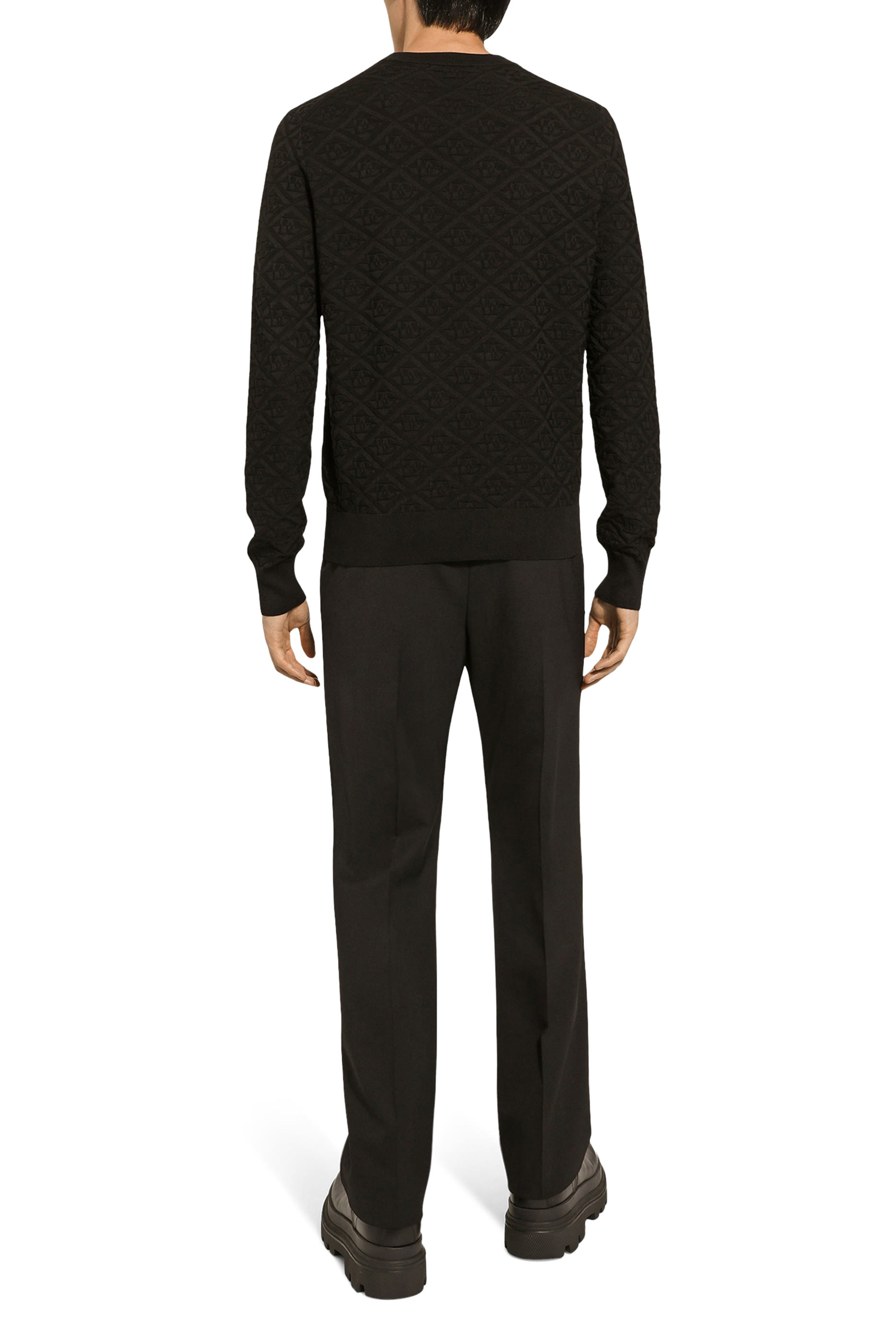 All-Over DG Logo Silk Round-Neck Sweater