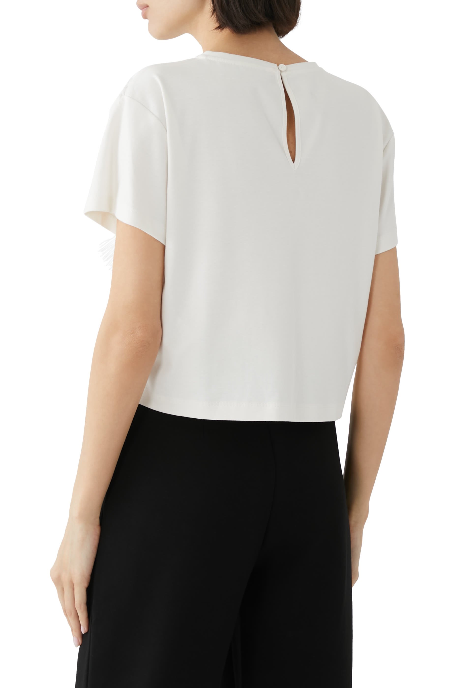 Supima Interlock Jersey Fringed T-Shirt