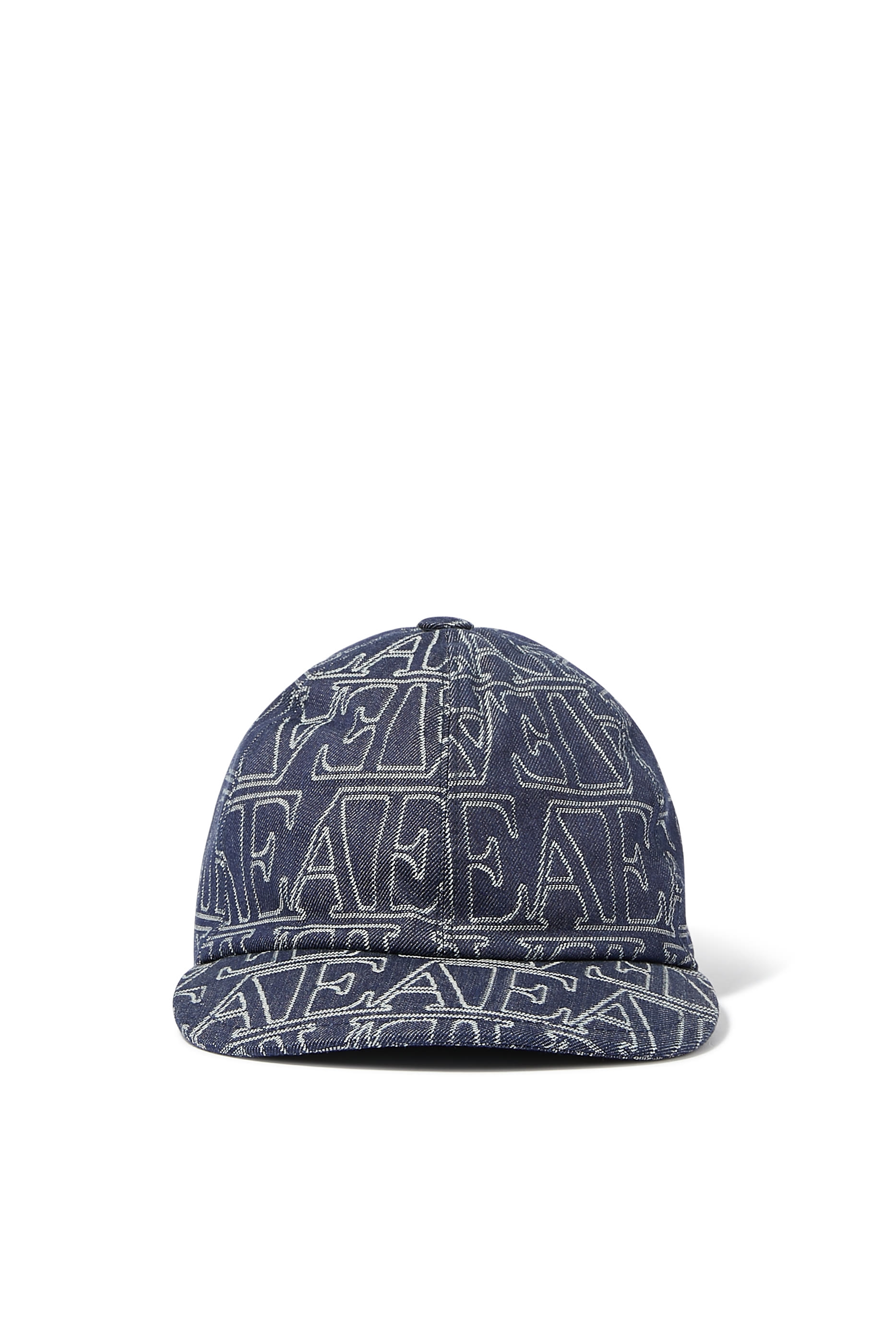 Denim Baseball Cap with All-Over EA Lettering