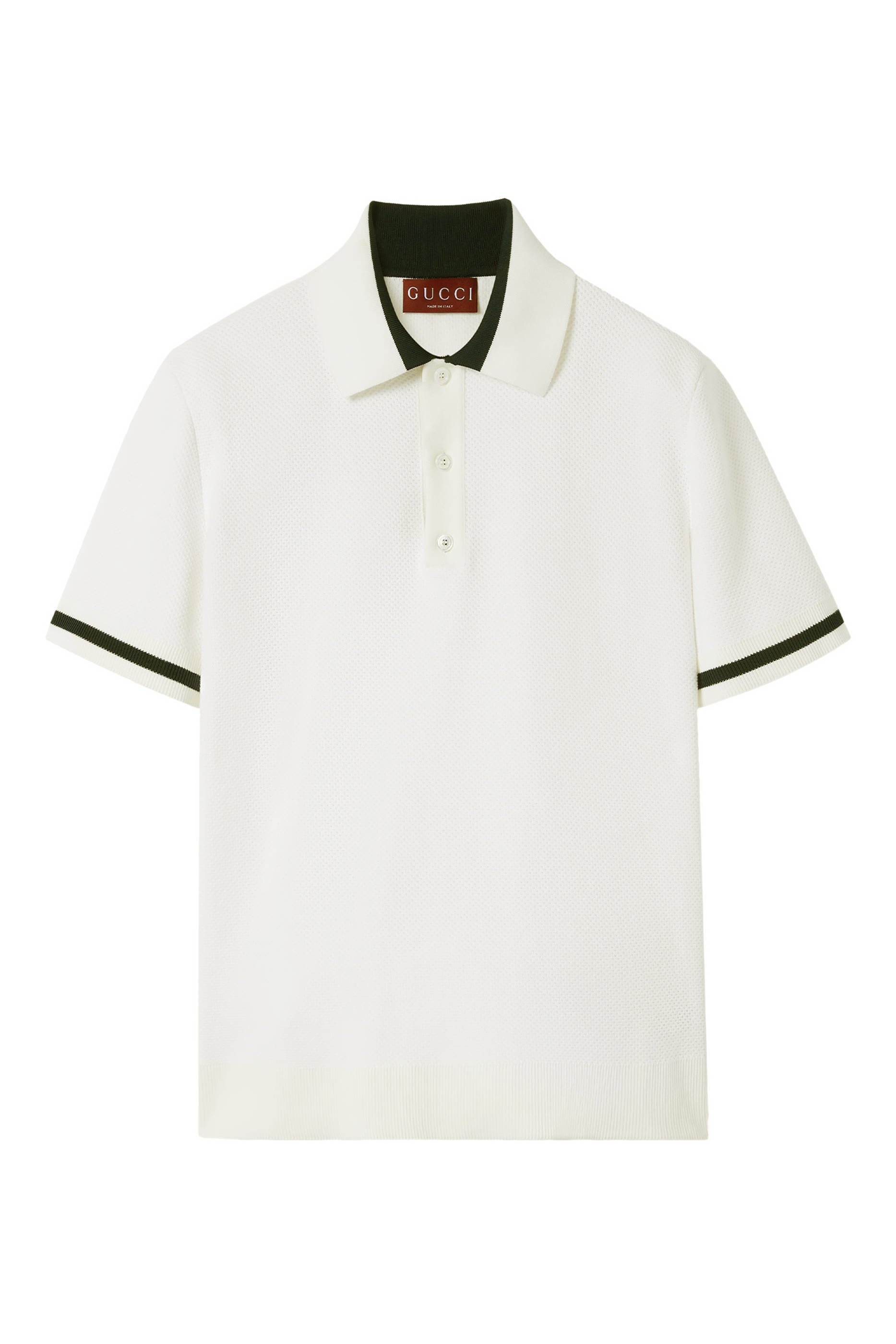 Knit Cotton Polo Shirt with Intarsia