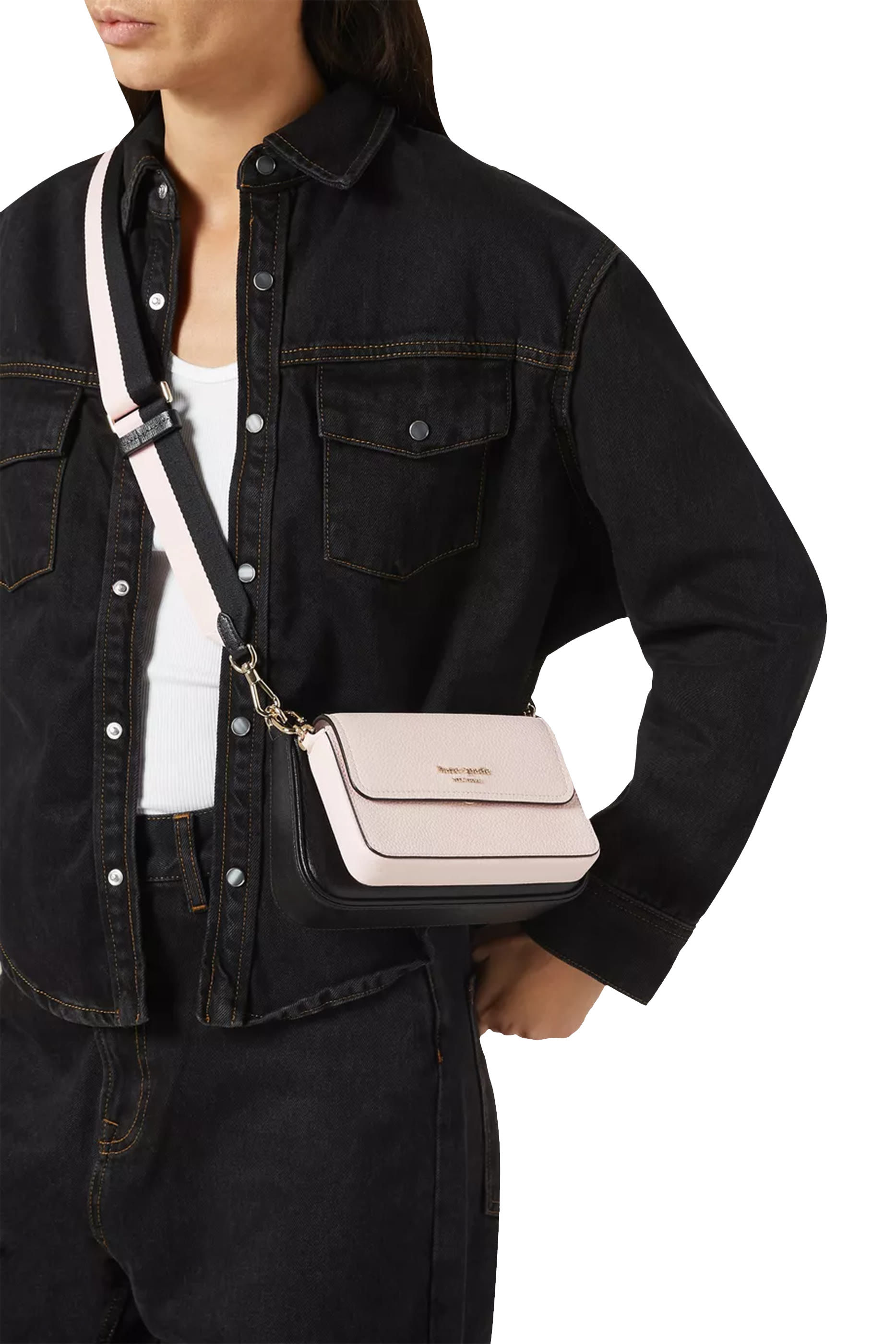 Double Up Leather Crossbody Bag