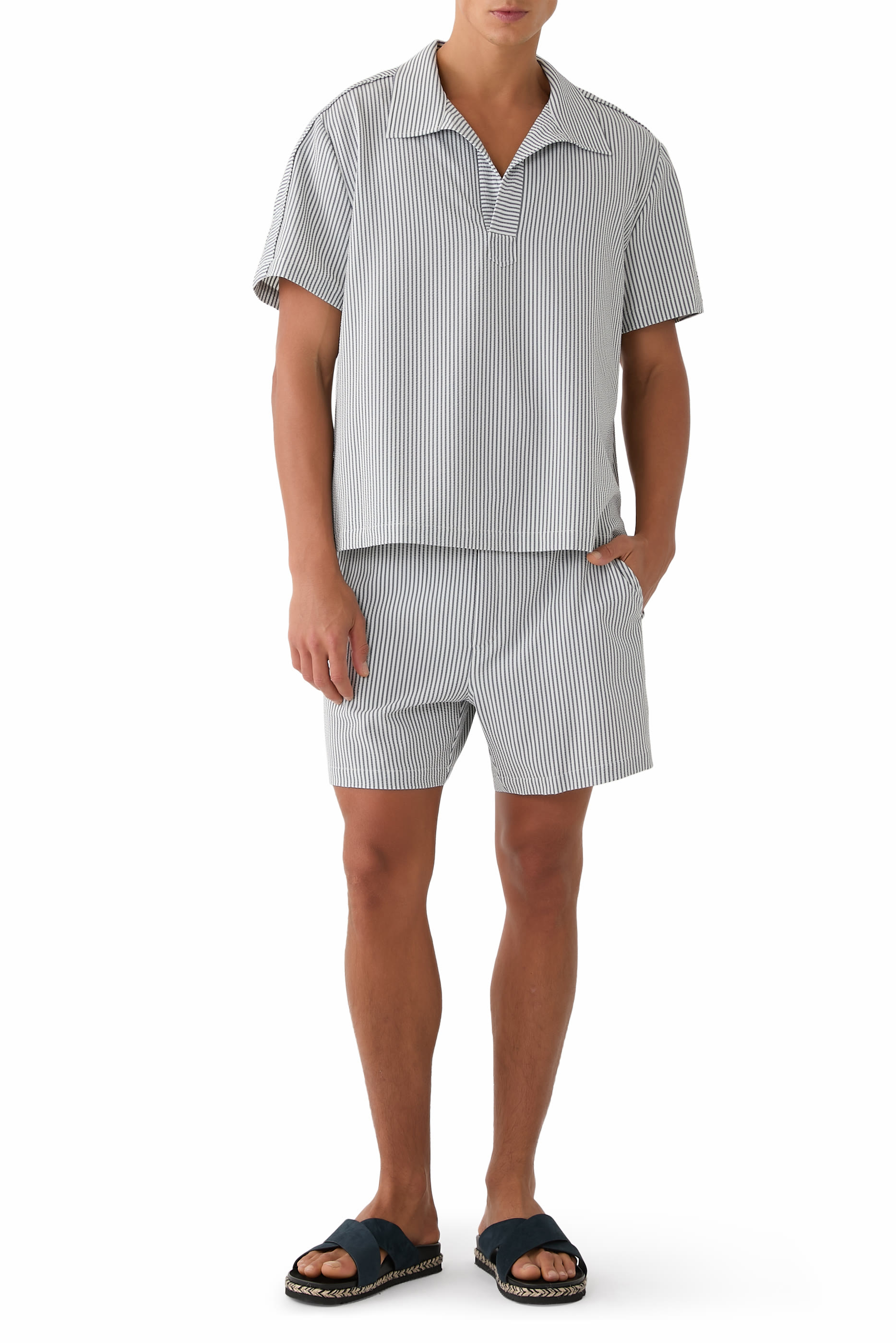 Striped Flat Collar T-Shirt