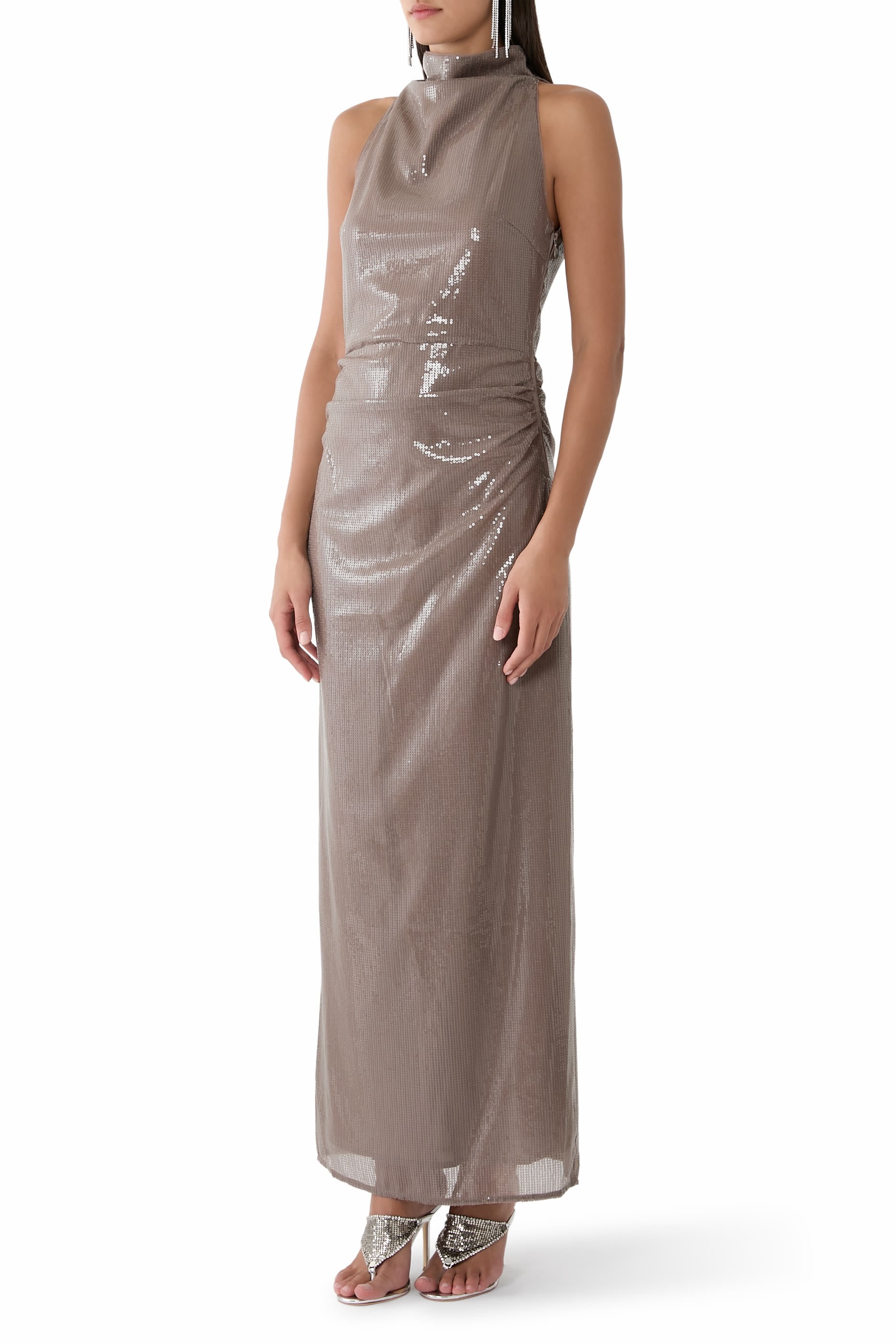 Sequins Maxi Slit Dress