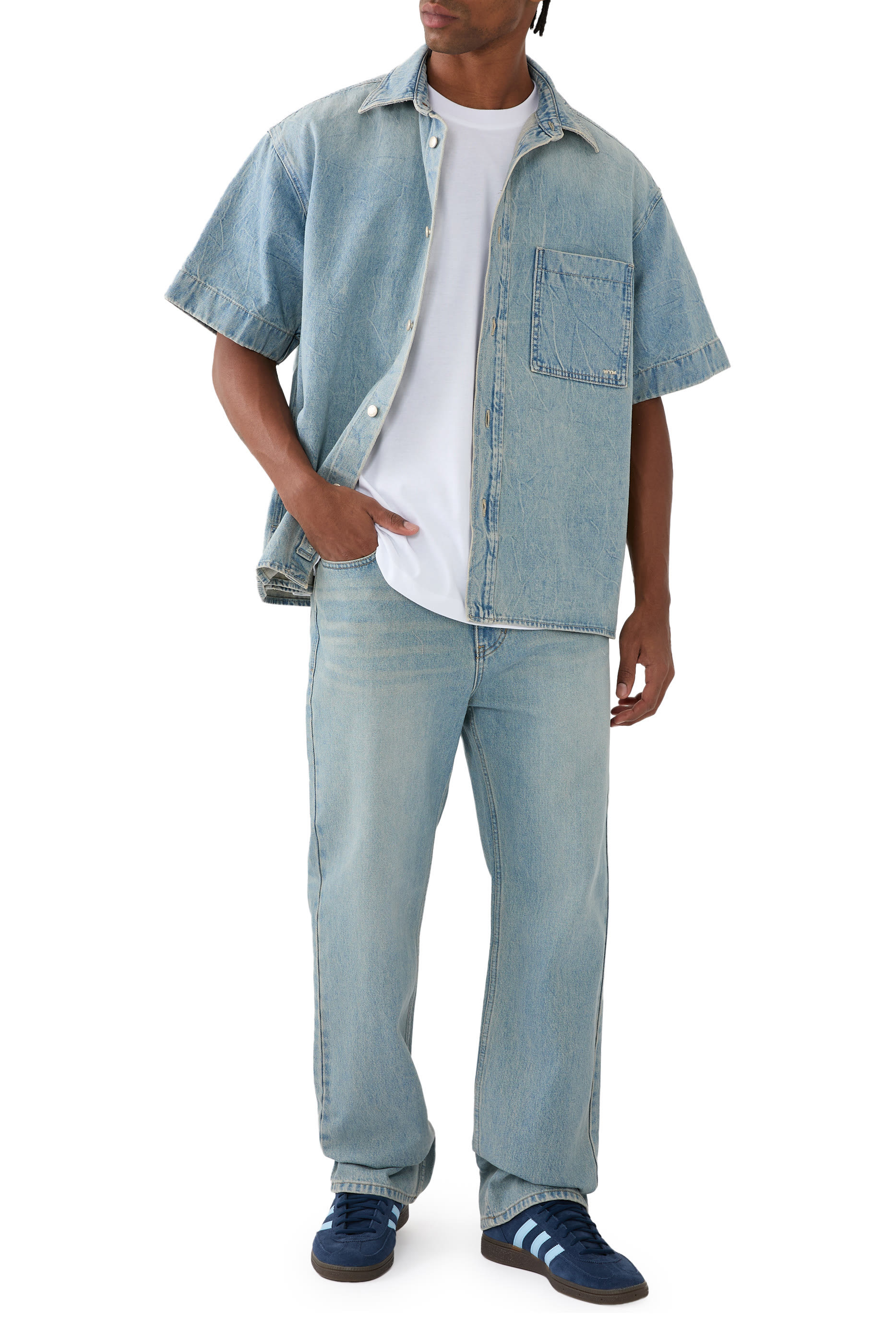 Corduroy Denim Back Logo Shirt