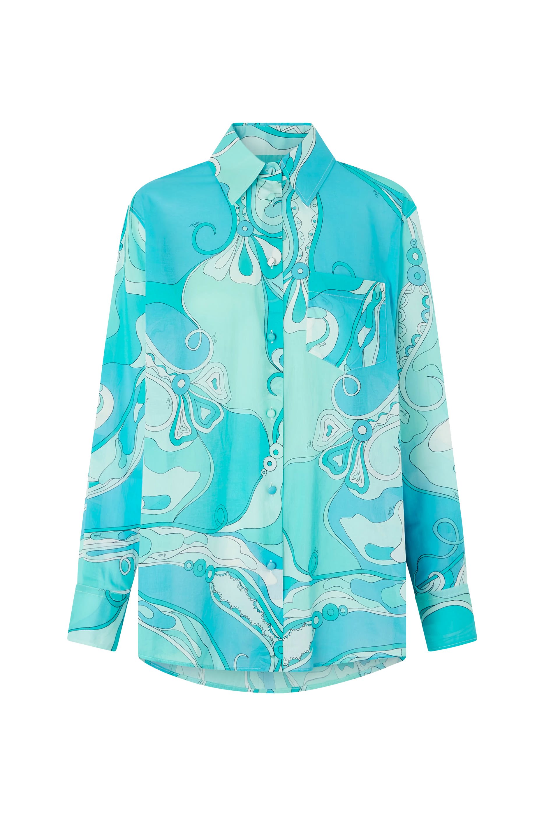 Orchidee Print Cotton Shirt