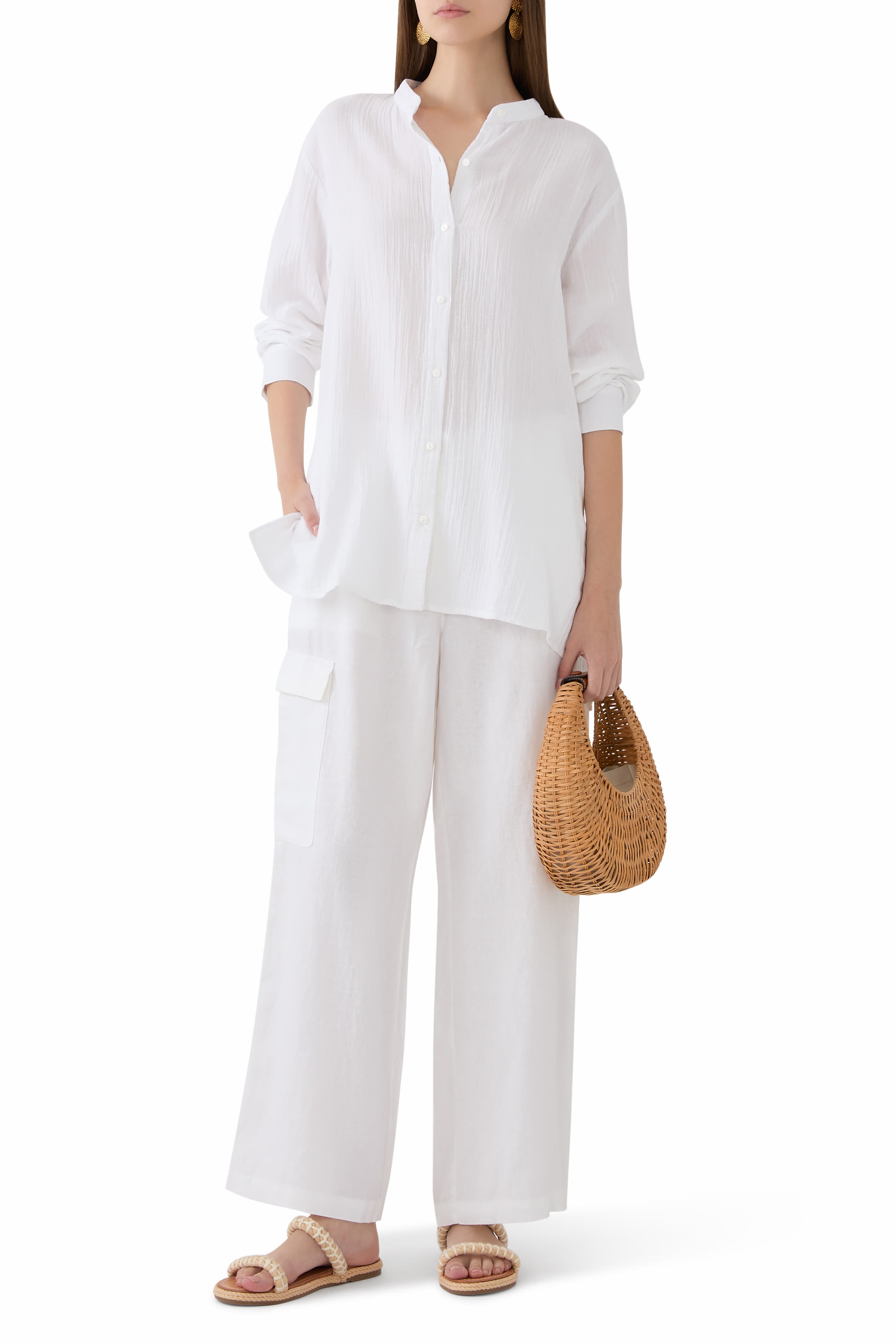 Organic Linen Cargo Pants