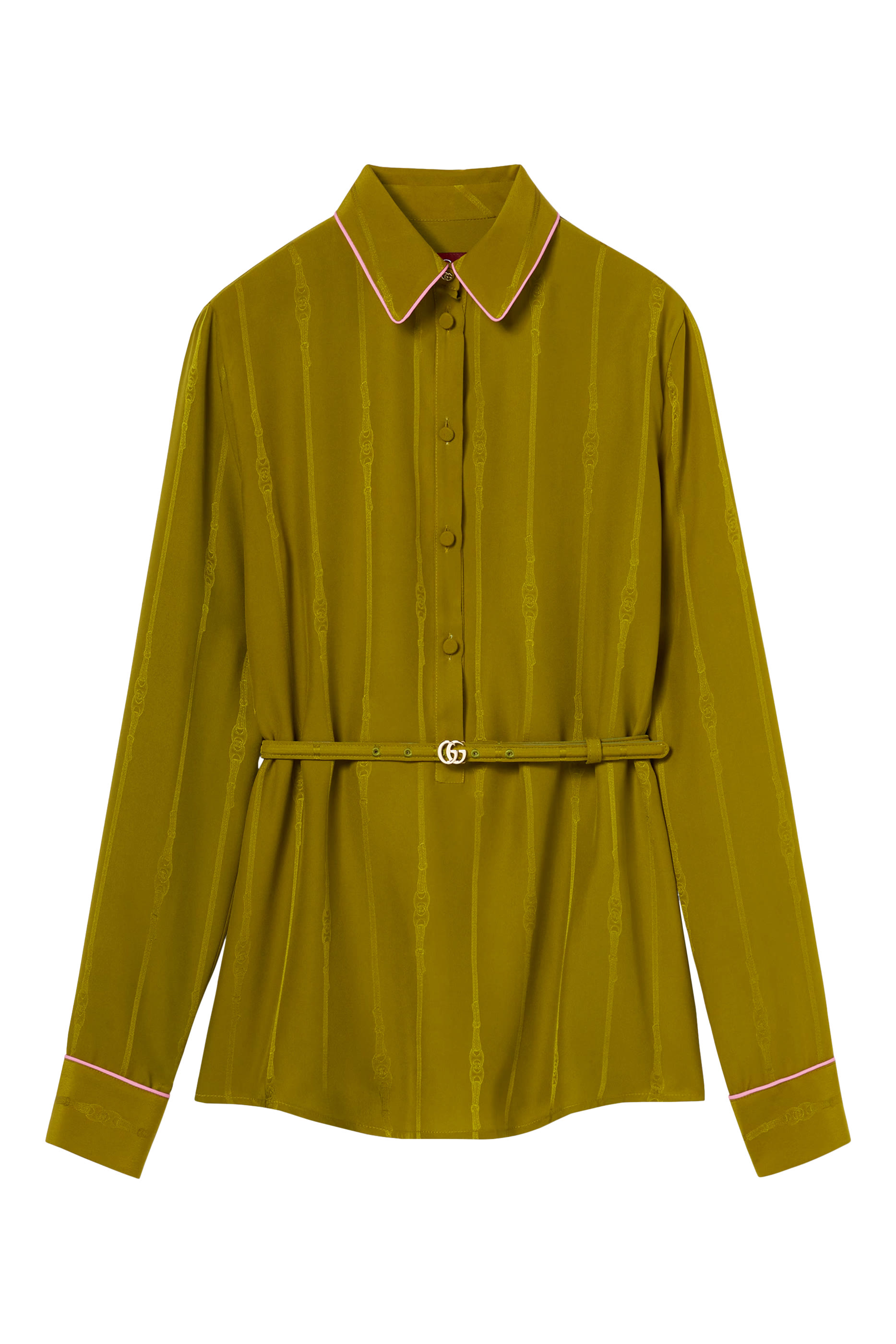  Chain and Belt Silk Jacquard Shirt