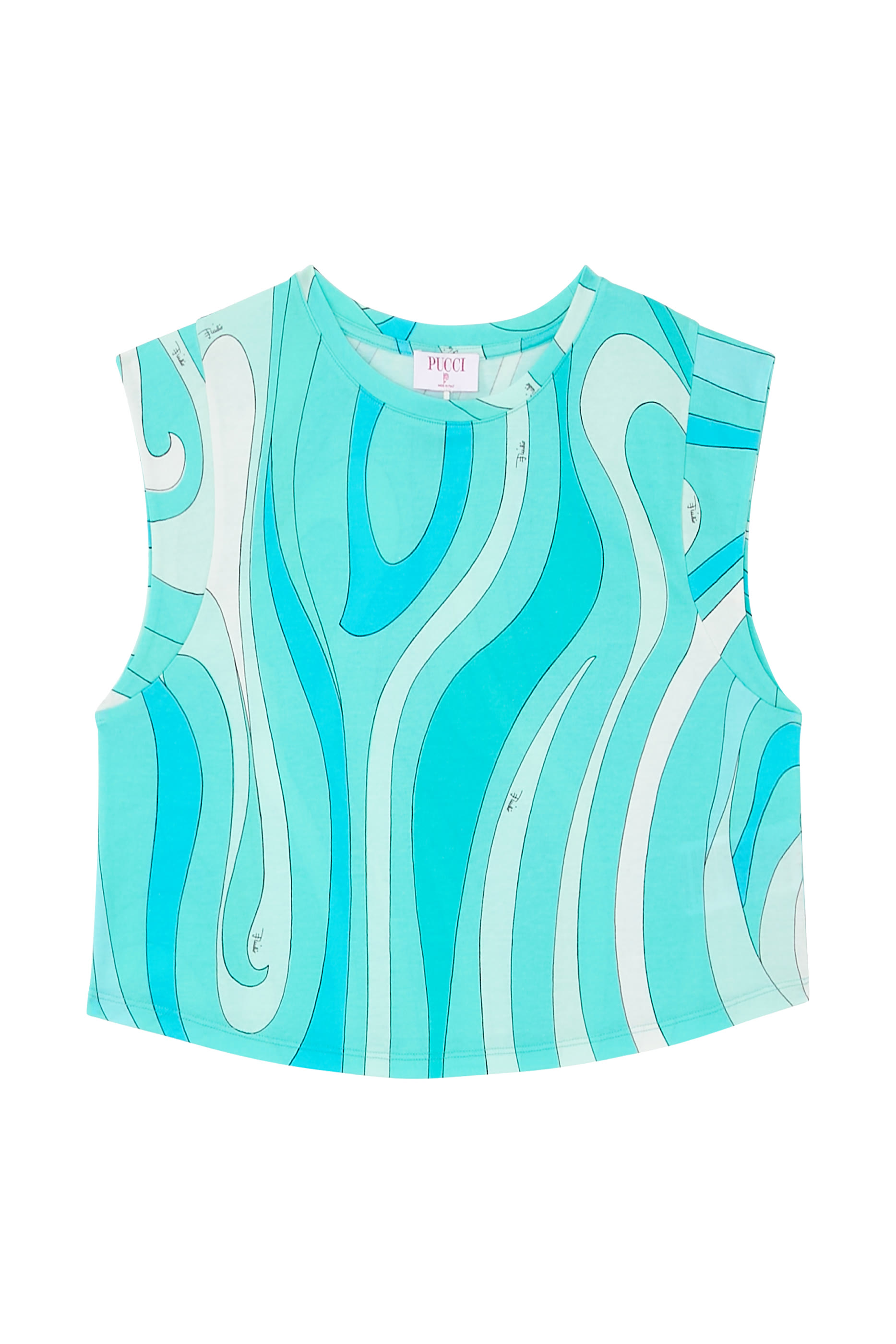 Marmo Print Crop Top