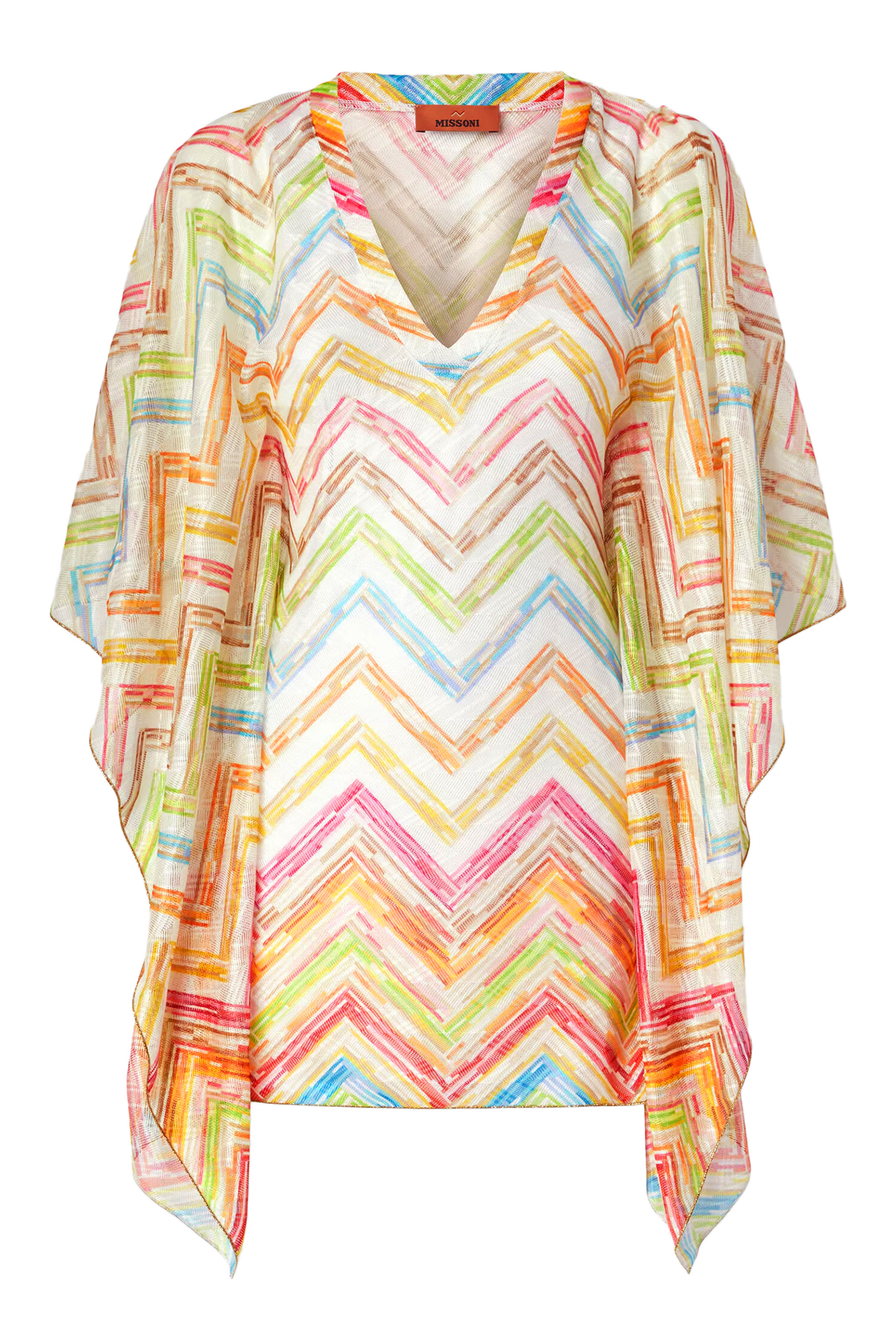 Mare Chevron Raschel V-Neck Mini Coverup