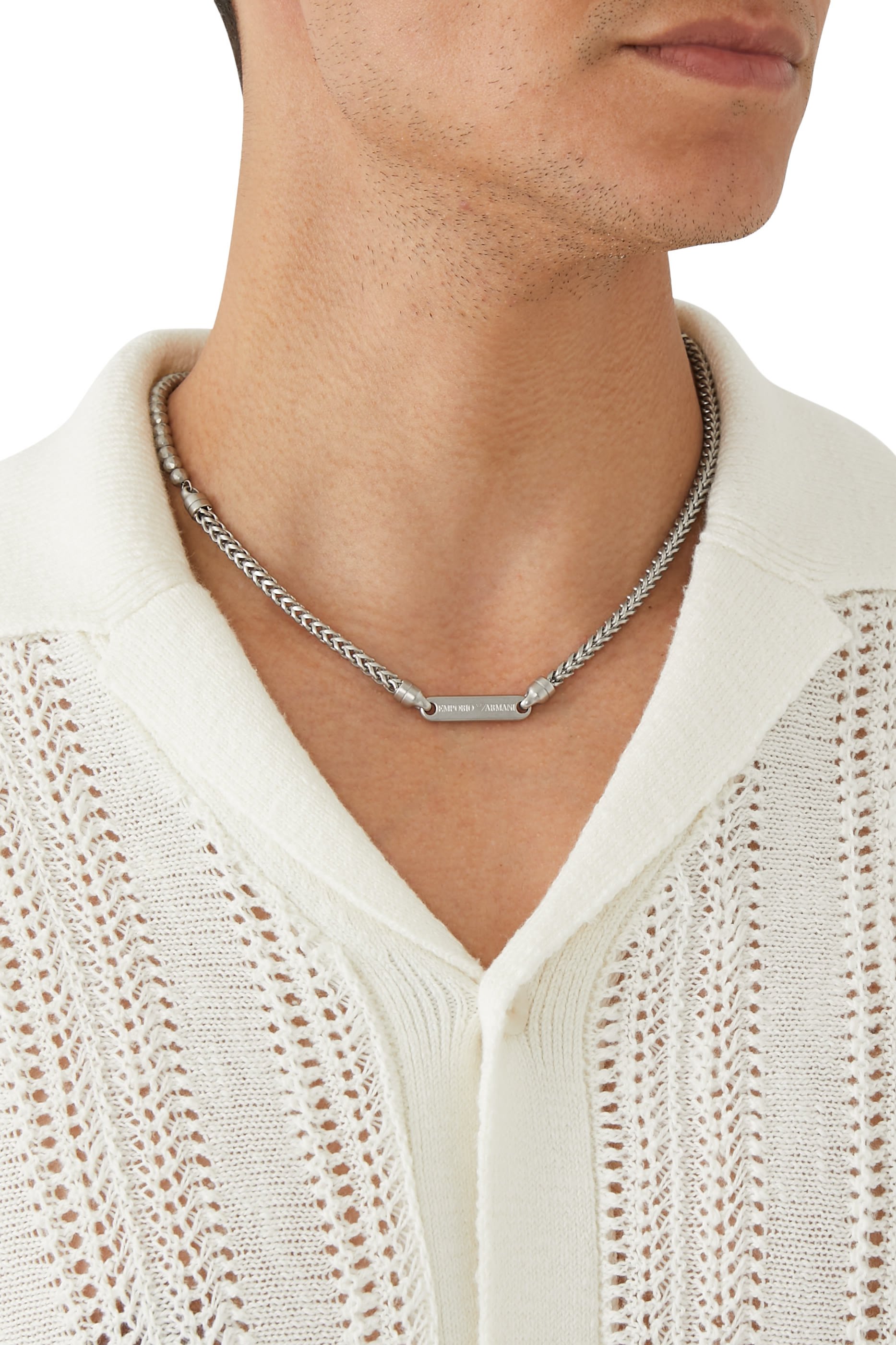 Logo Necklace, Silver