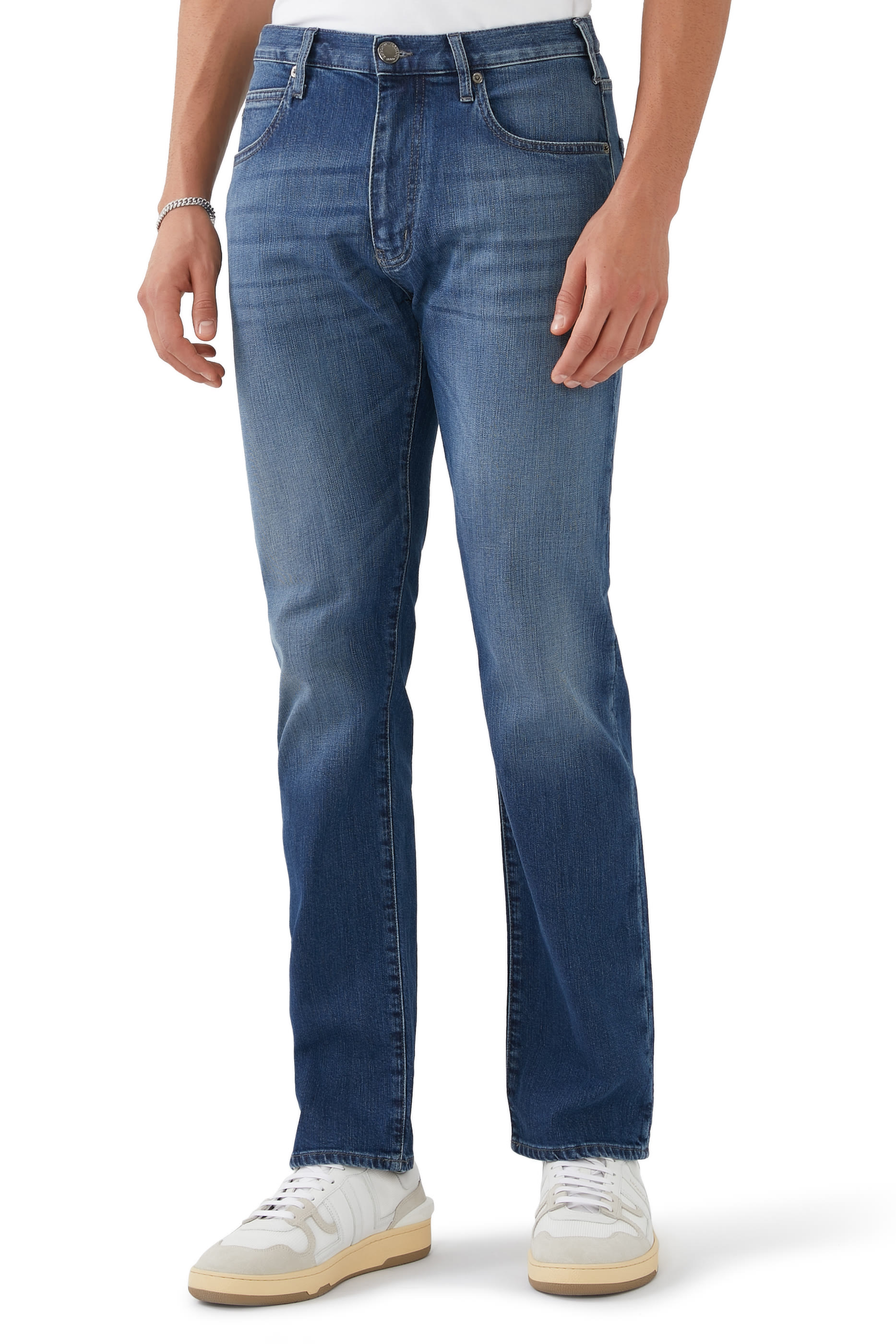 Cotton Denim Straight Jeans