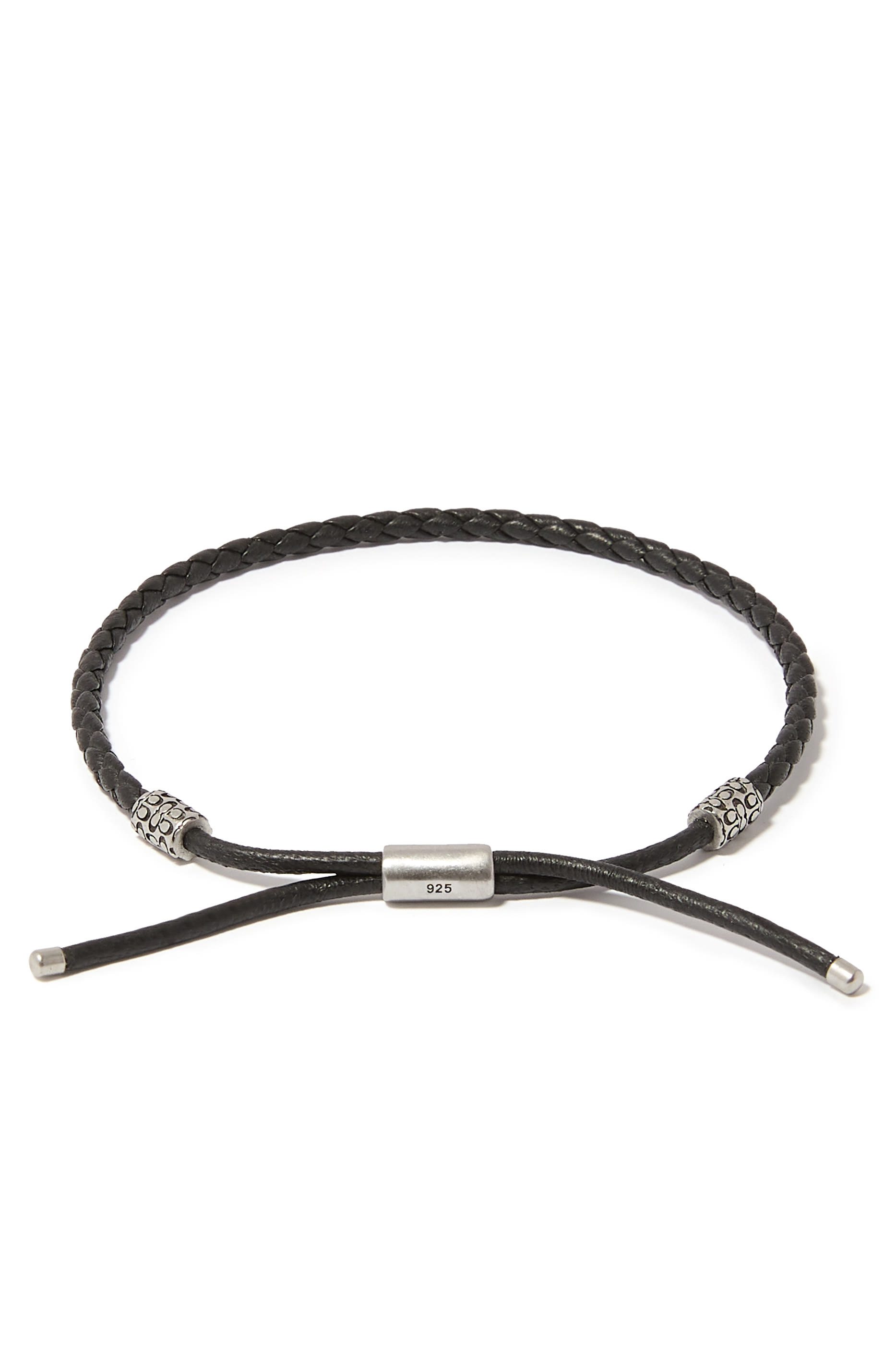 Braided Leather Slider Bracelet