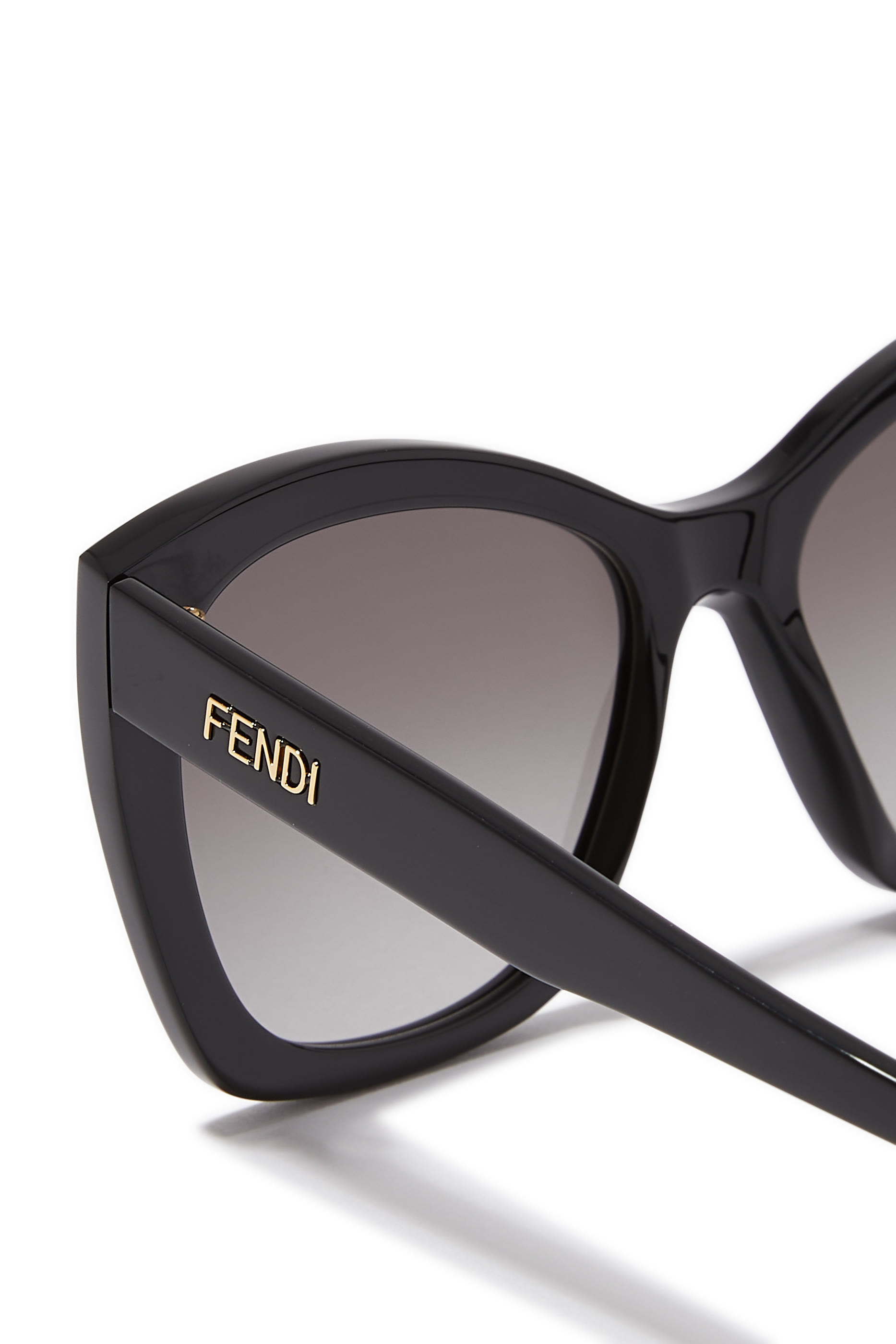 Lettering Black Square Sunglasses