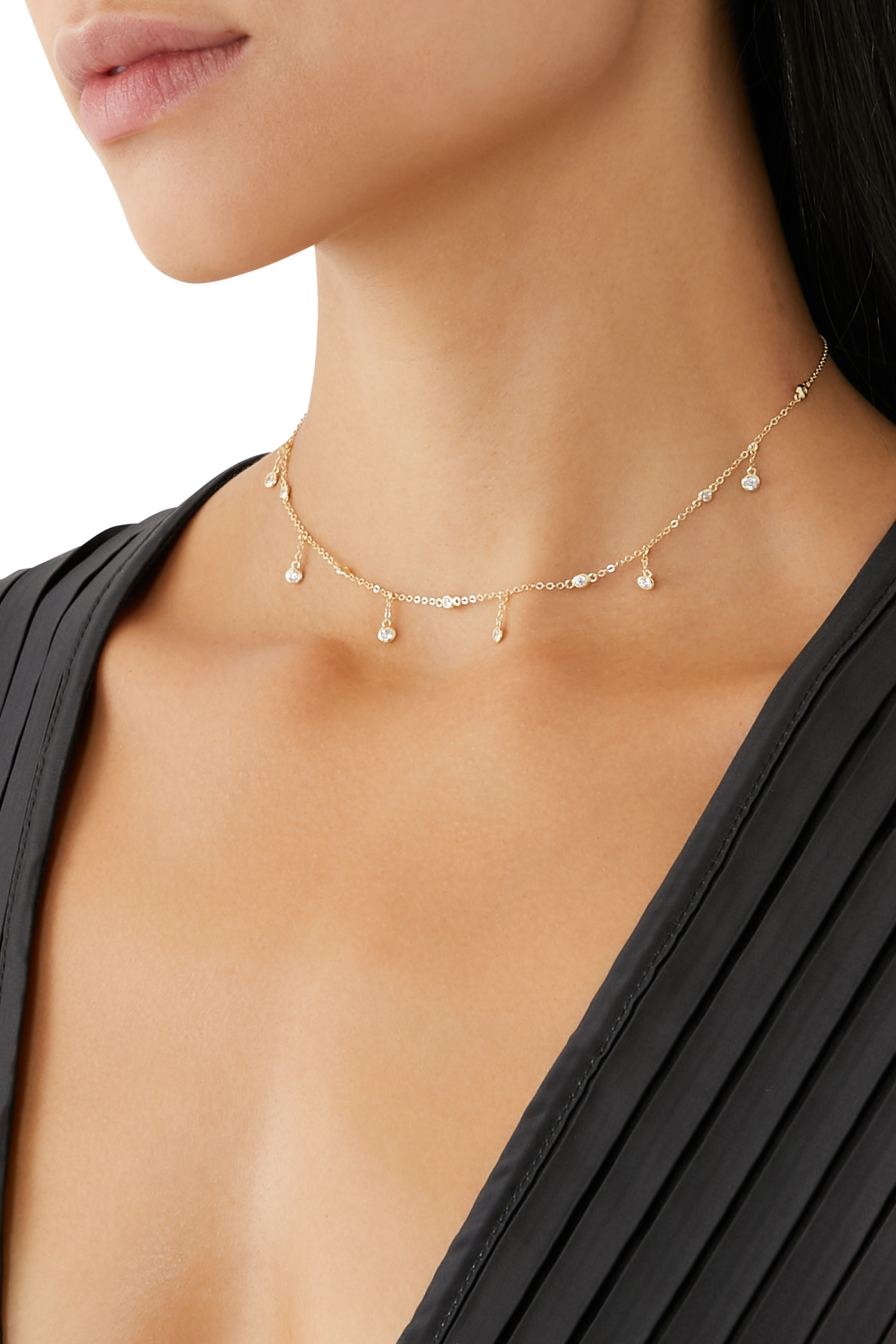 Solitaire Drop Necklace, 14k Vermeil on Sterling Silver