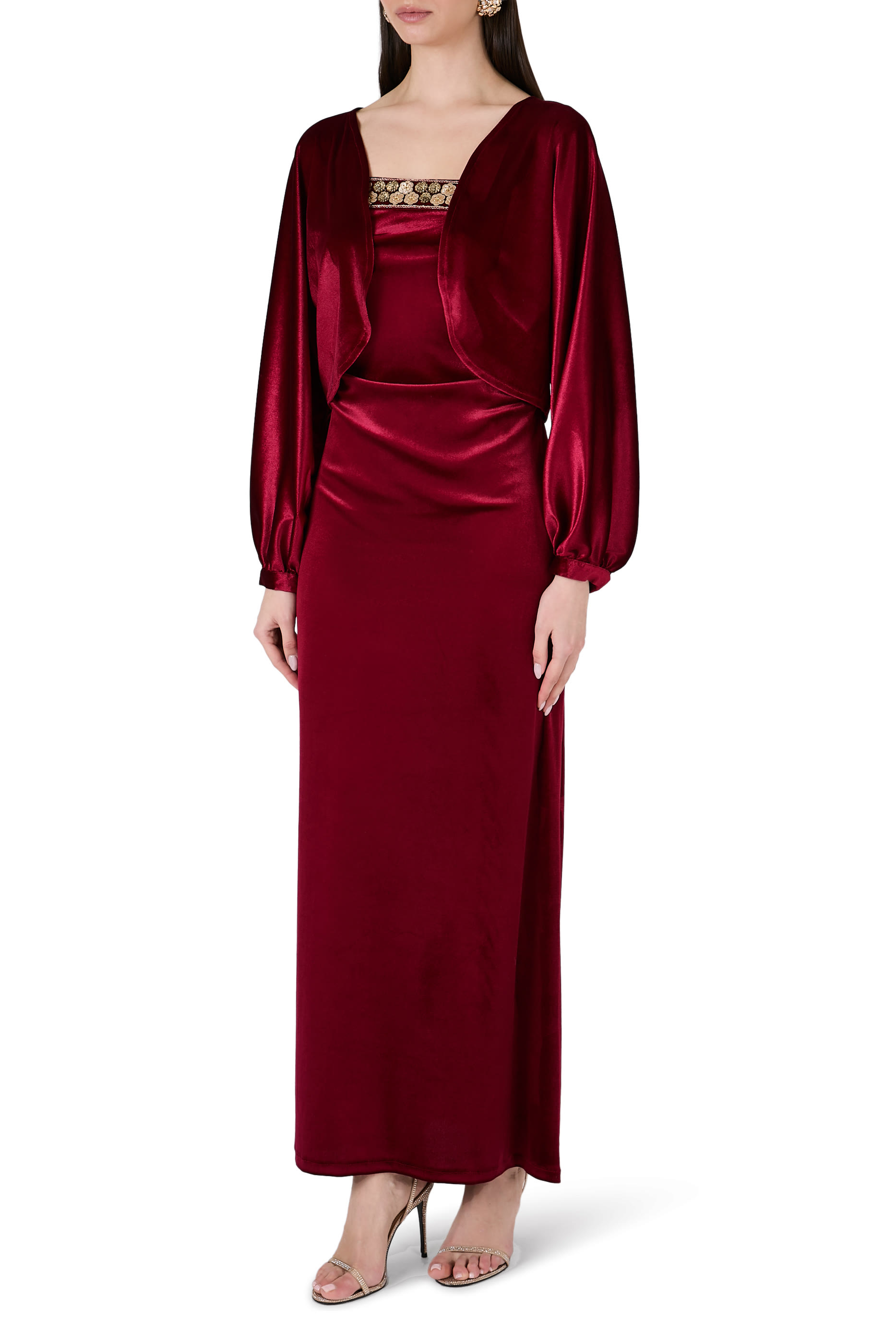 Velvet Blossom Strapless Dress and Jacket 